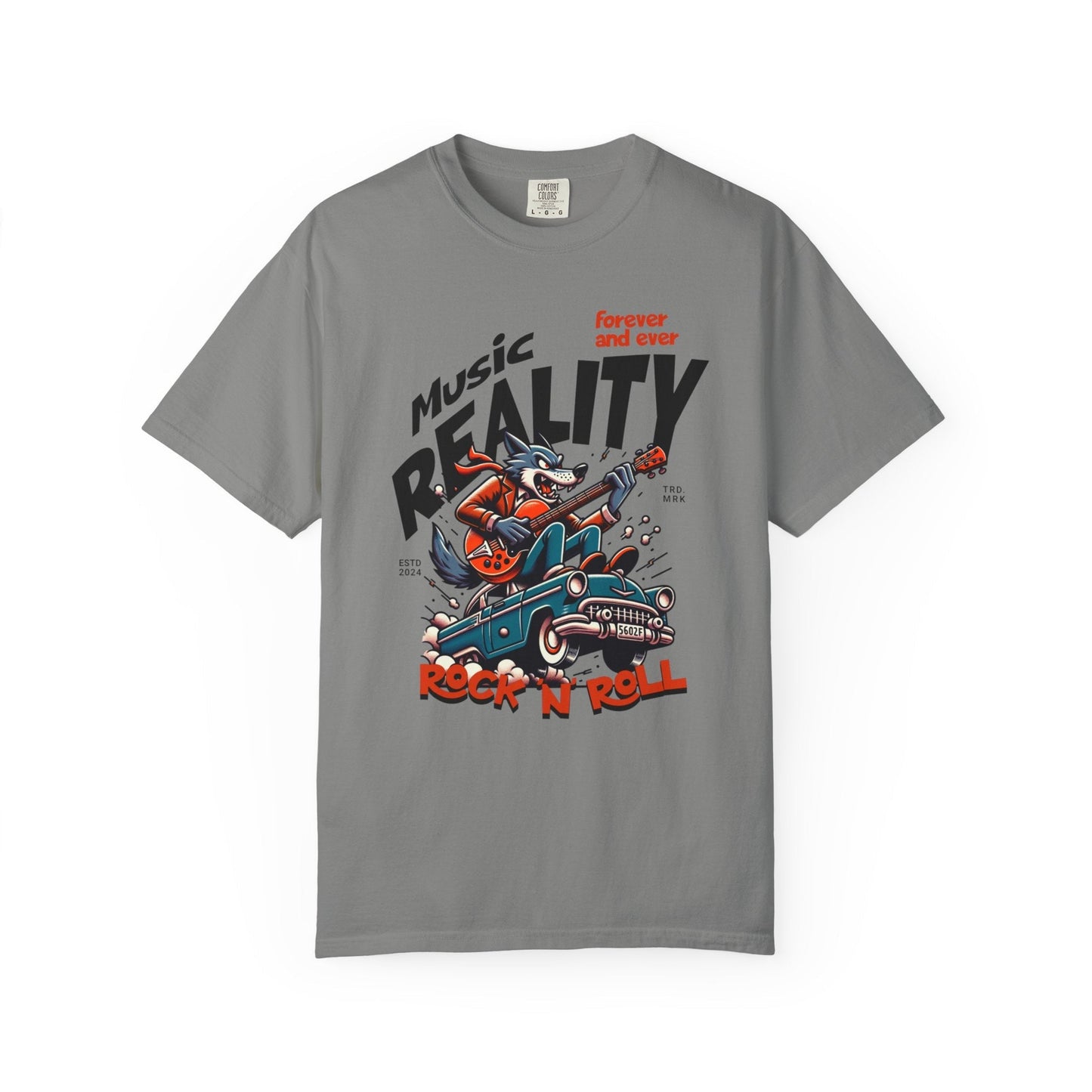 Unisex garment-Dyed t-shirt - Rock wolf retro music design