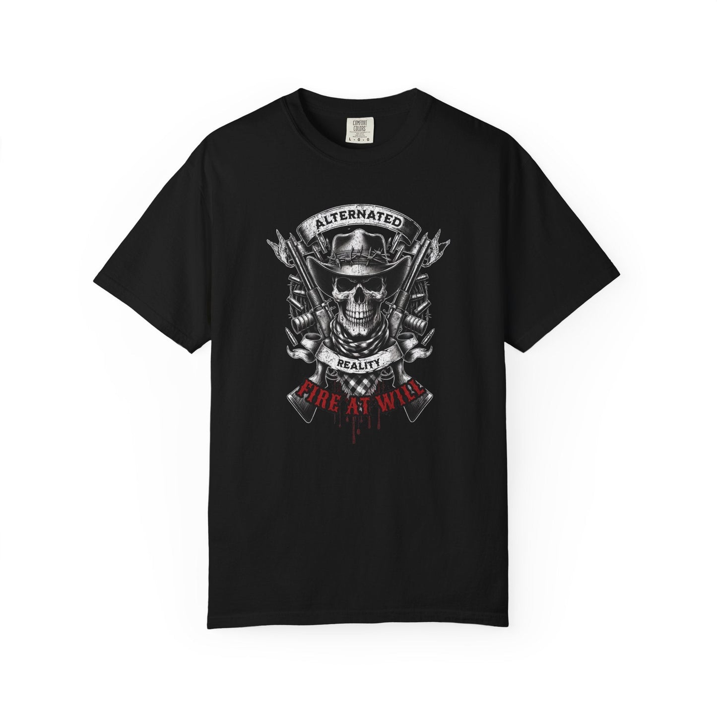 Skull fire at will t-shirt - Bold design unisex comfort 100% cotton