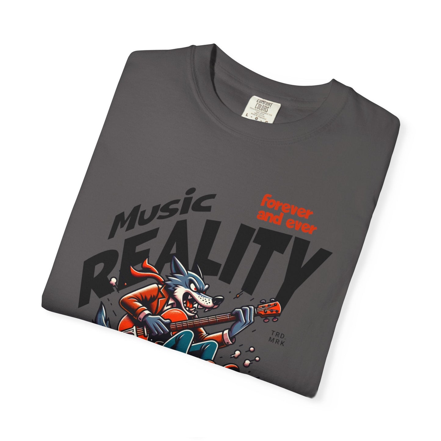 Unisex garment-Dyed t-shirt - Rock wolf retro music design