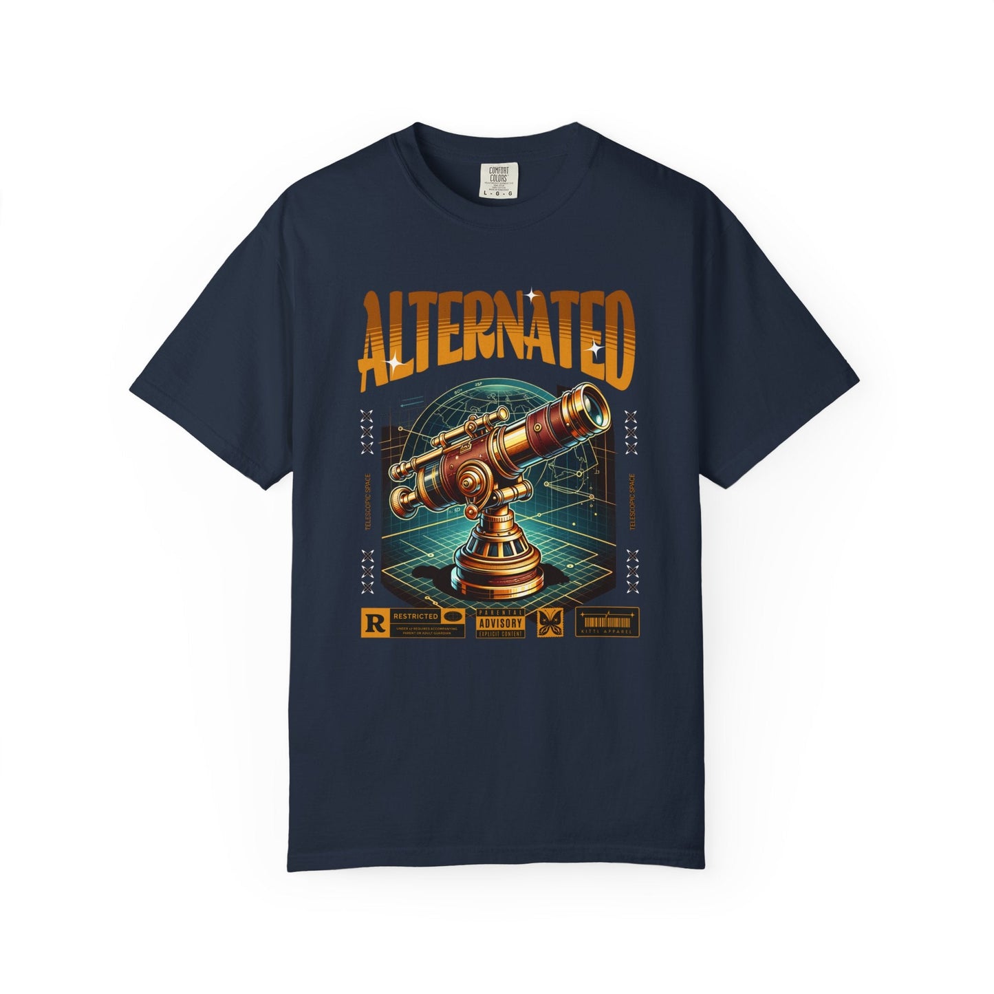 Vintage Sci-Fi T-shirt - telescope graphic for space lovers & admirers