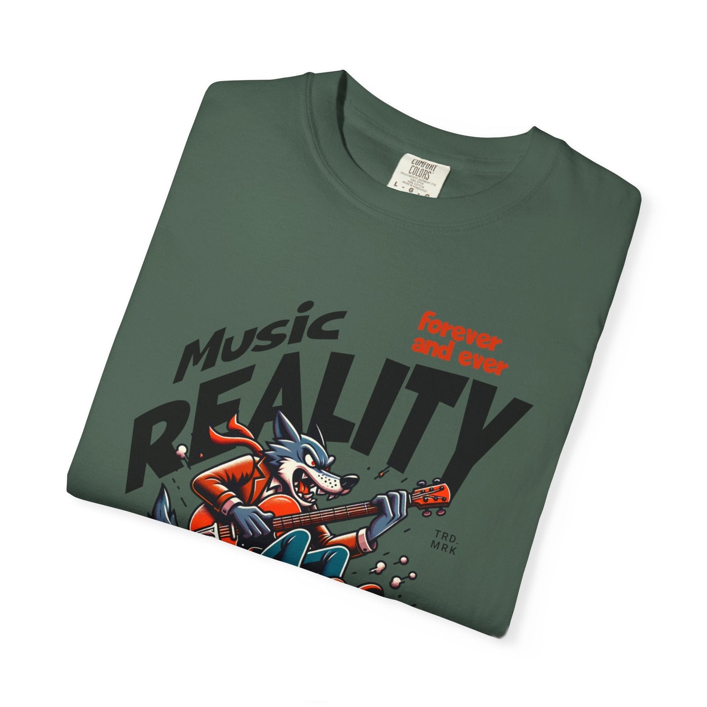 Unisex garment-Dyed t-shirt - Rock wolf retro music design