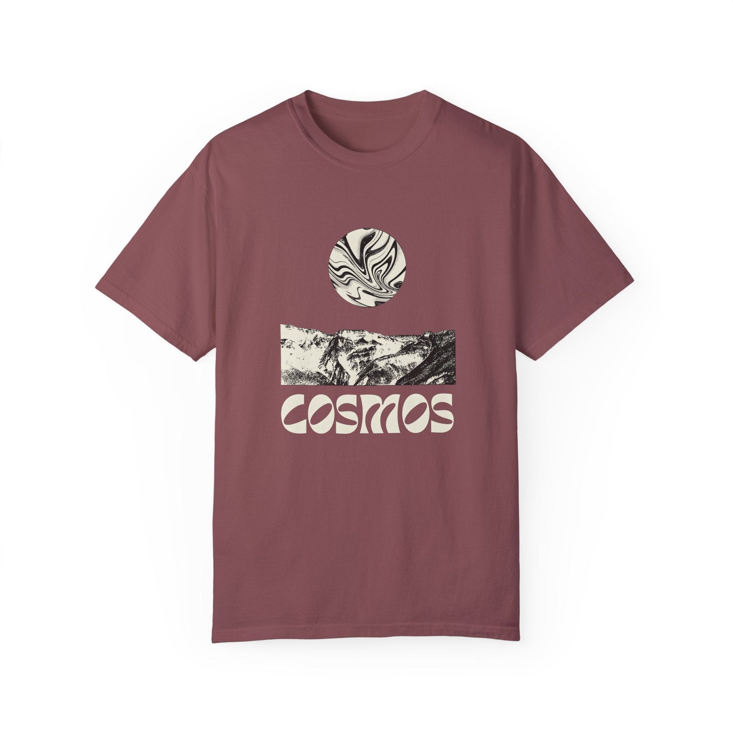 Cosmic earth unisex t-shirt with abstract cool psychedelic design