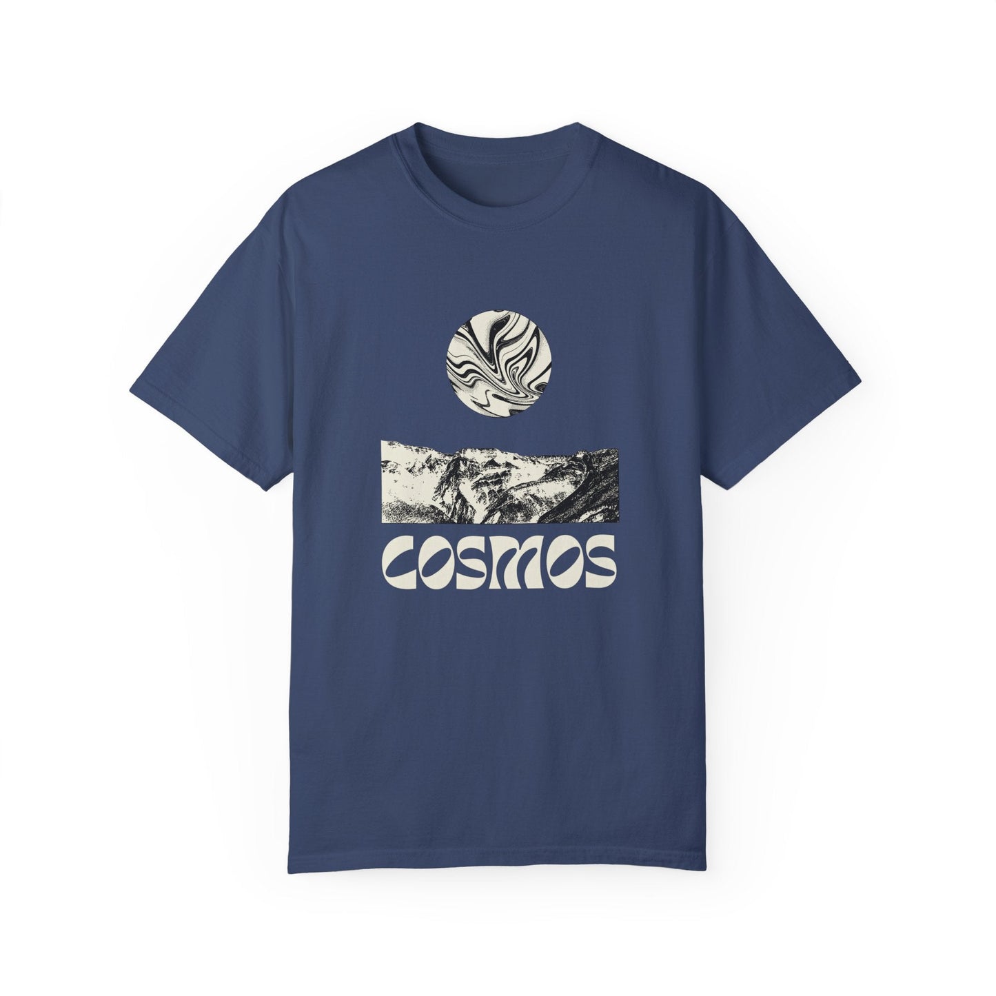 Cosmic earth unisex t-shirt with abstract cool psychedelic design