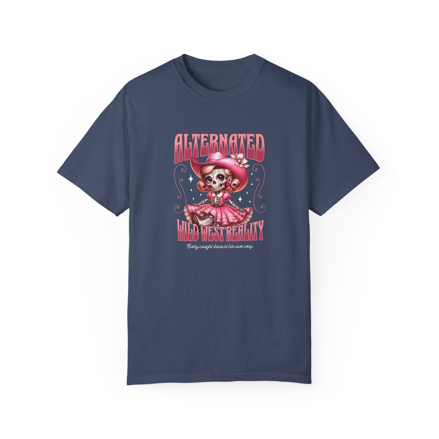 Cowgirl skull t-shirt - bold western style unisex garment
