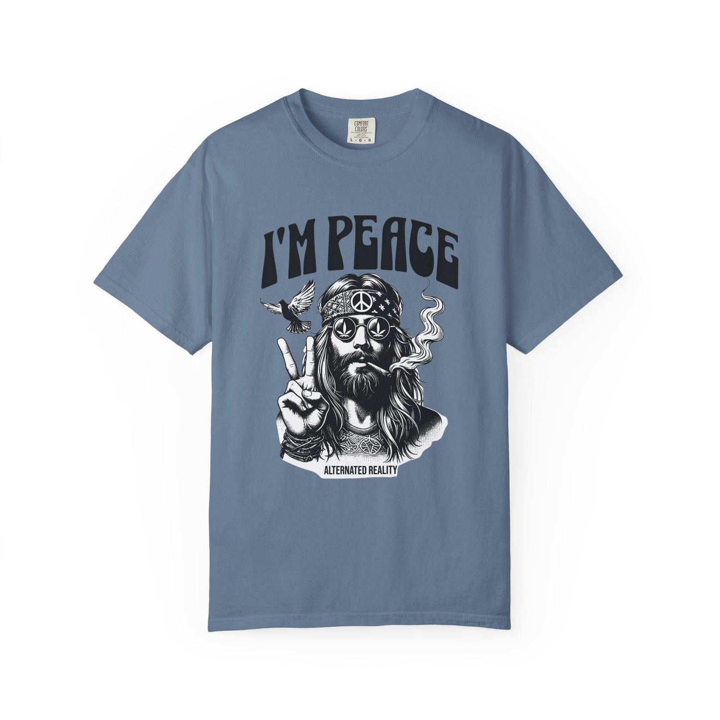 Peaceful hippie Unisex T-shirt with 'I'm at Peace' design 70' vibe