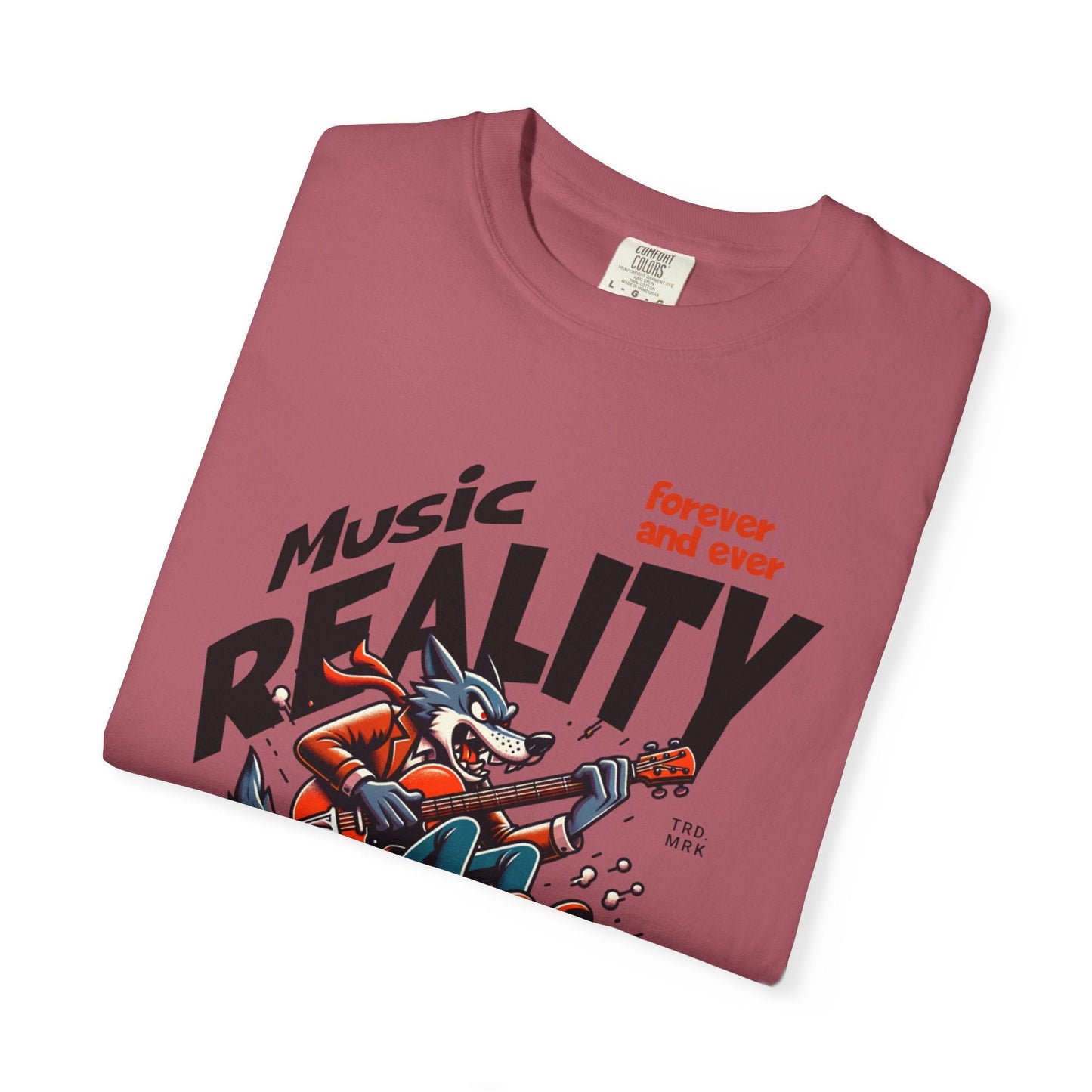 Unisex garment-Dyed t-shirt - Rock wolf retro music design