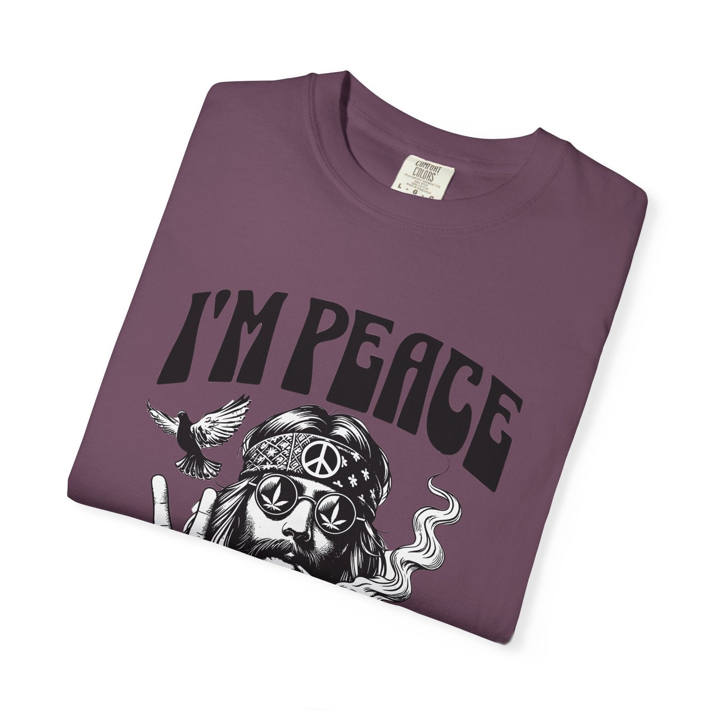 Peaceful hippie Unisex T-shirt with 'I'm at Peace' design 70' vibe