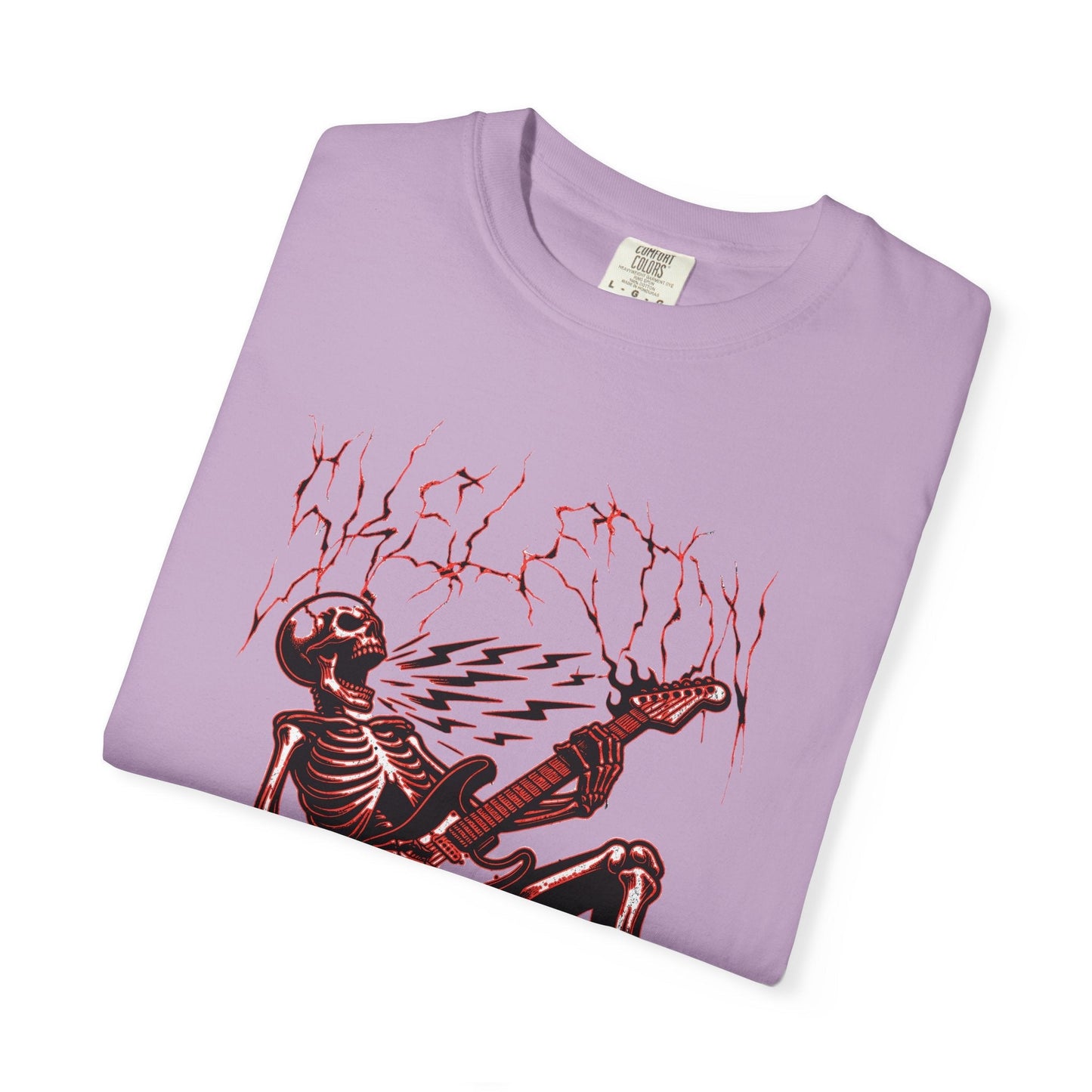 Rose electrified skull t-shirt with rock n roll design