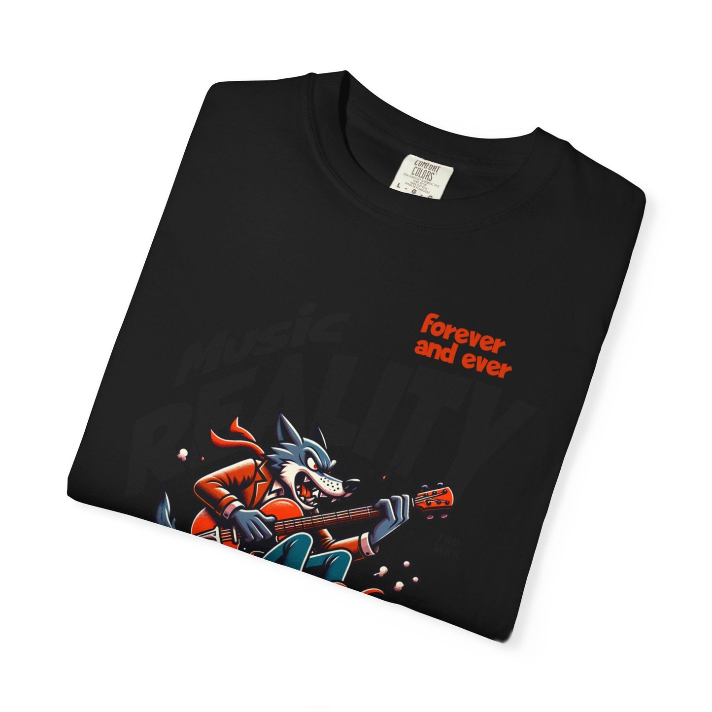Unisex garment-Dyed t-shirt - Rock wolf retro music design