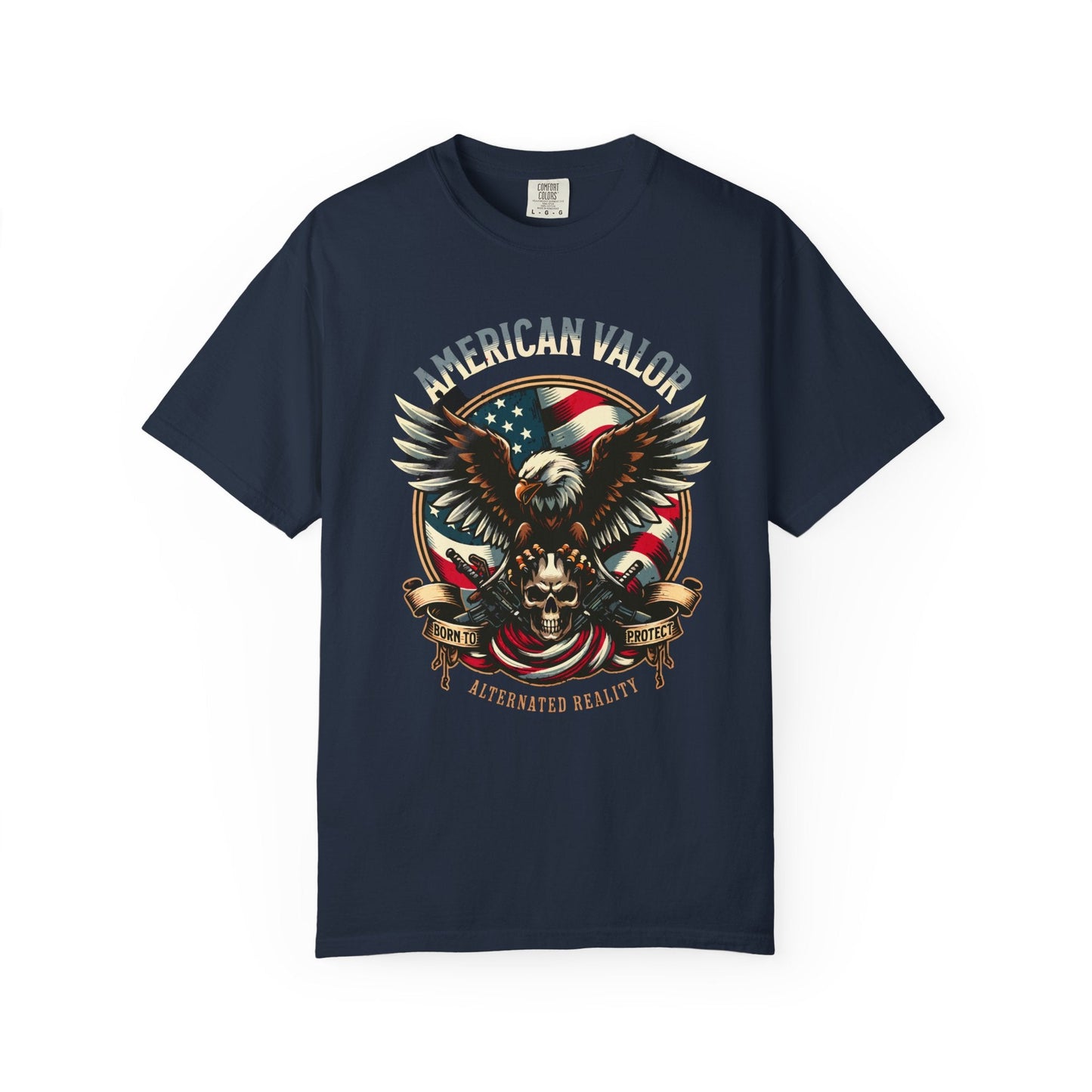 American valor t-shirt - Patriotic eagle and skull design for men & women
