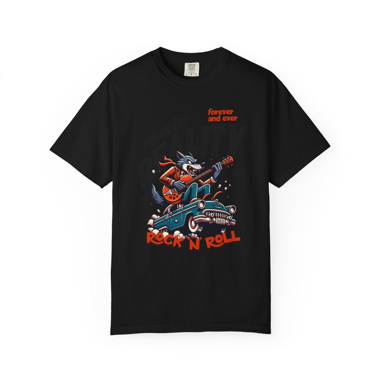 Unisex garment-Dyed t-shirt - Rock wolf retro music design