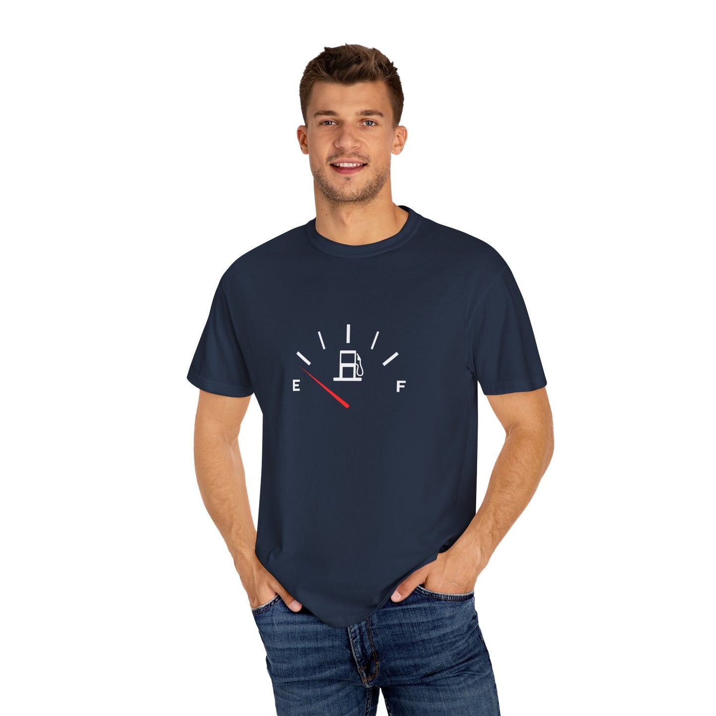 Fuel level dashboard t-shirt: Unisex gas gauge design