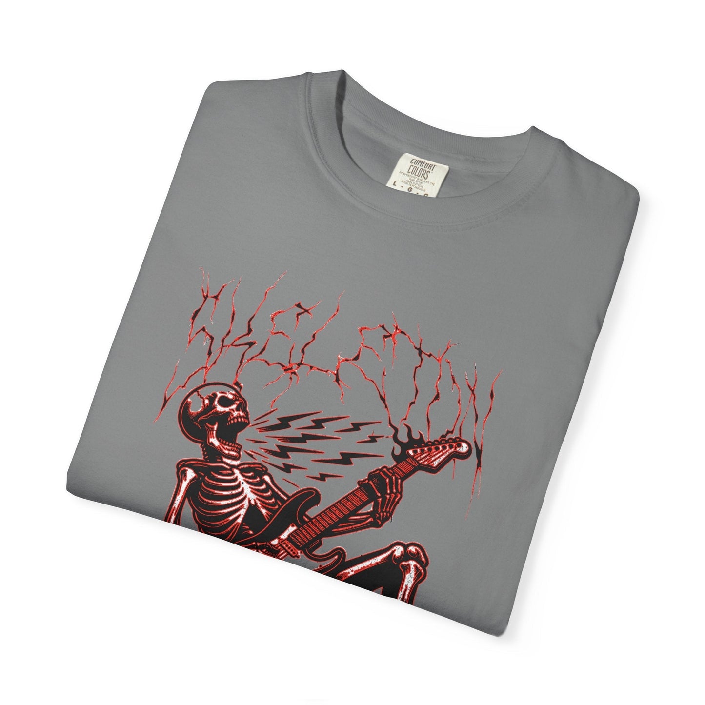 Rose electrified skull t-shirt with rock n roll design