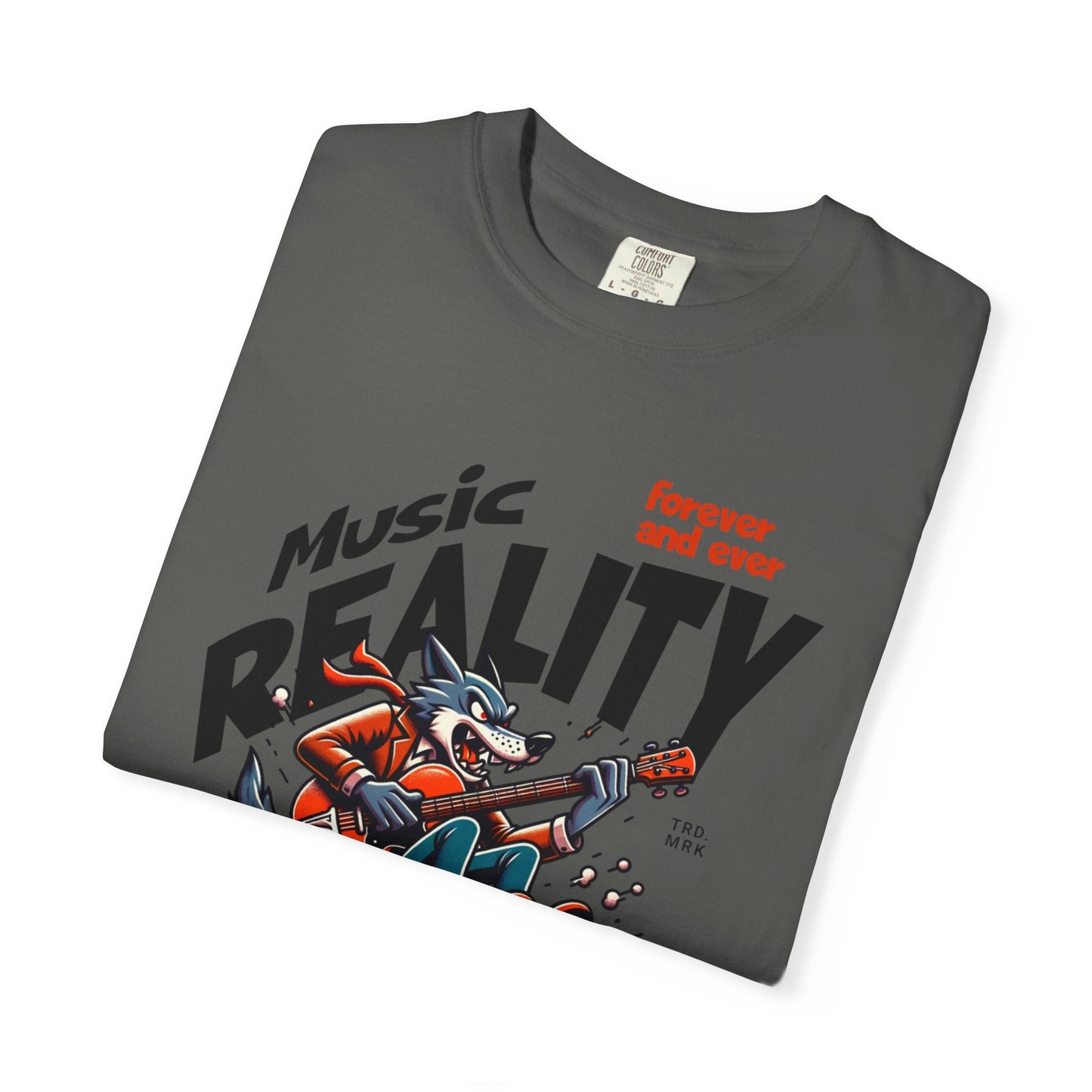 Unisex garment-Dyed t-shirt - Rock wolf retro music design