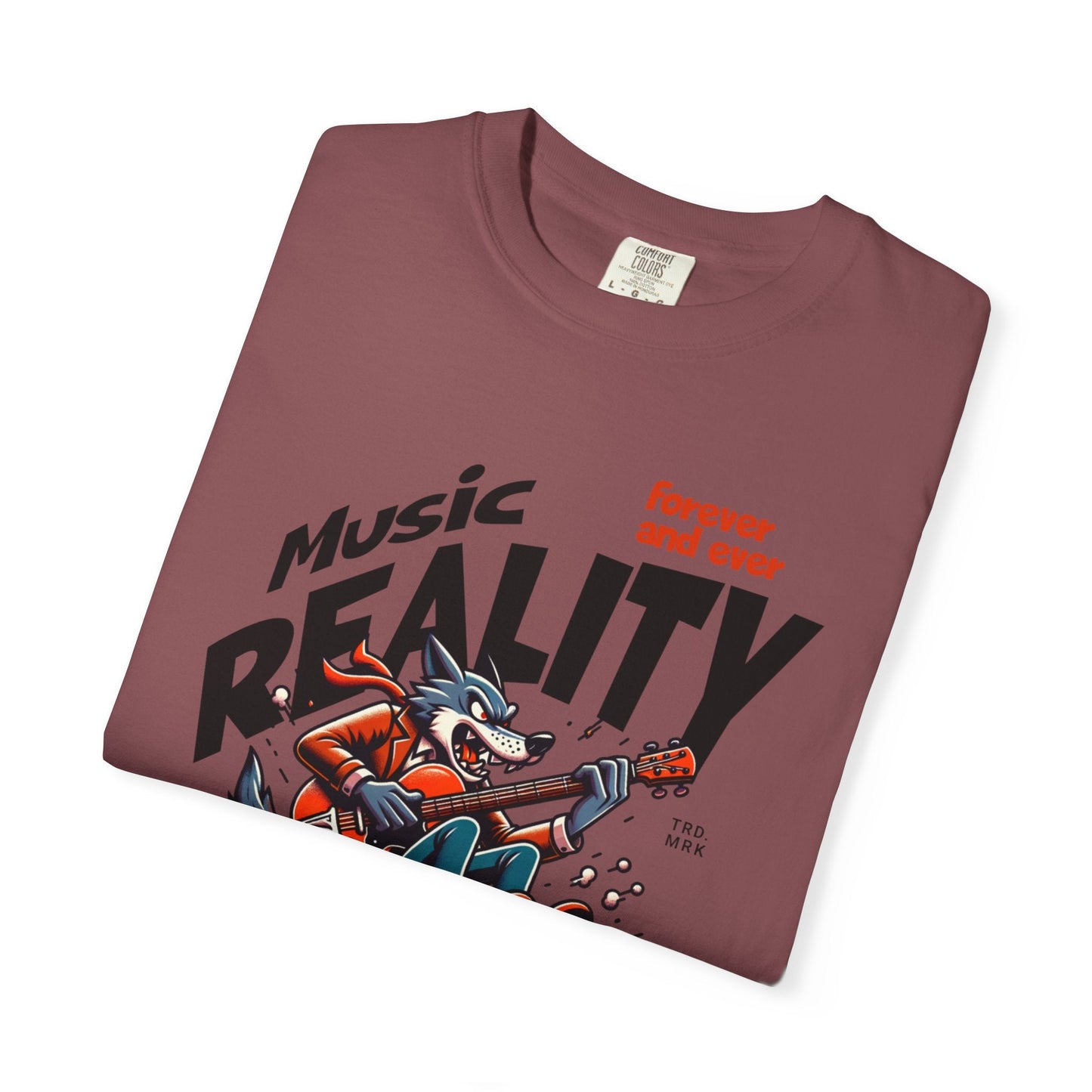 Unisex garment-Dyed t-shirt - Rock wolf retro music design