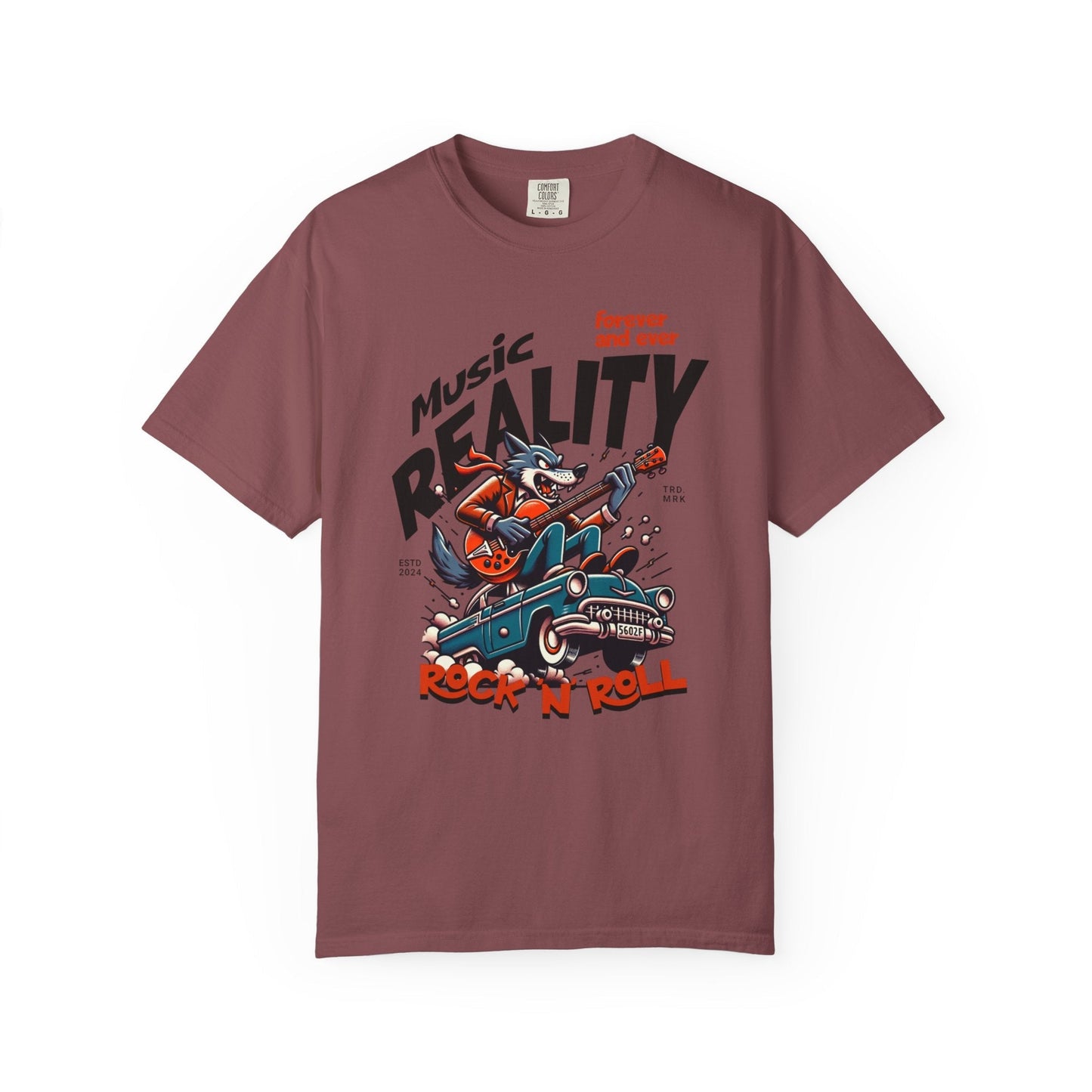 Unisex garment-Dyed t-shirt - Rock wolf retro music design