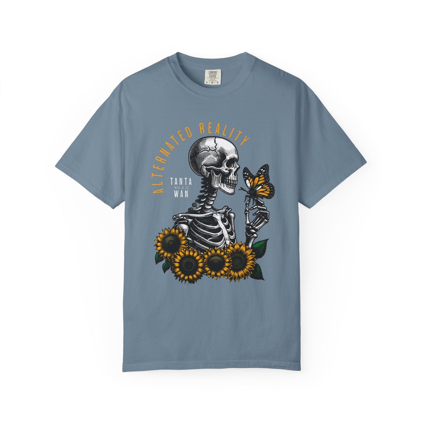 Skeleton & Sunflowers t-shirt - Unique edgy design for art & Halloween