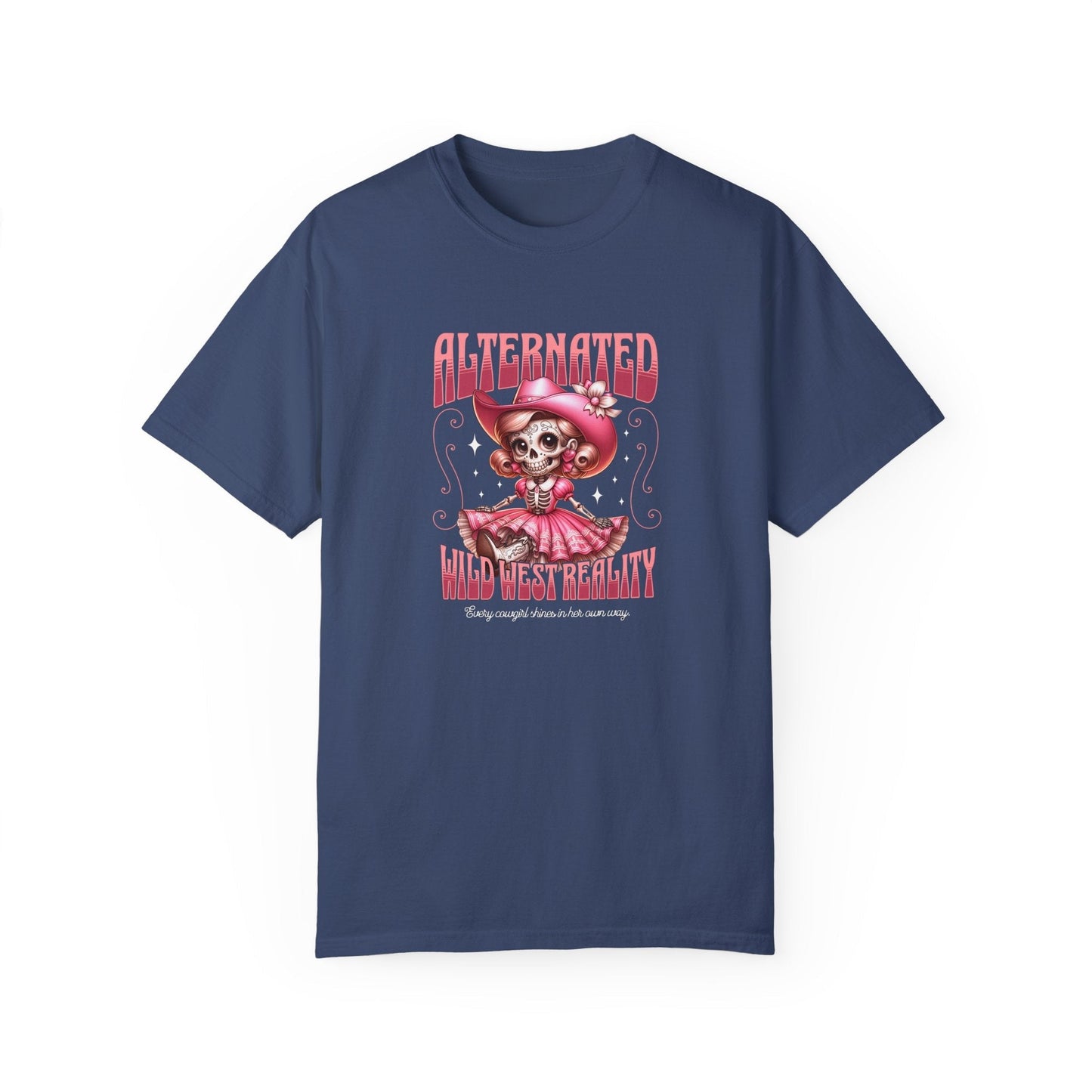Cowgirl skull t-shirt - bold western style unisex garment