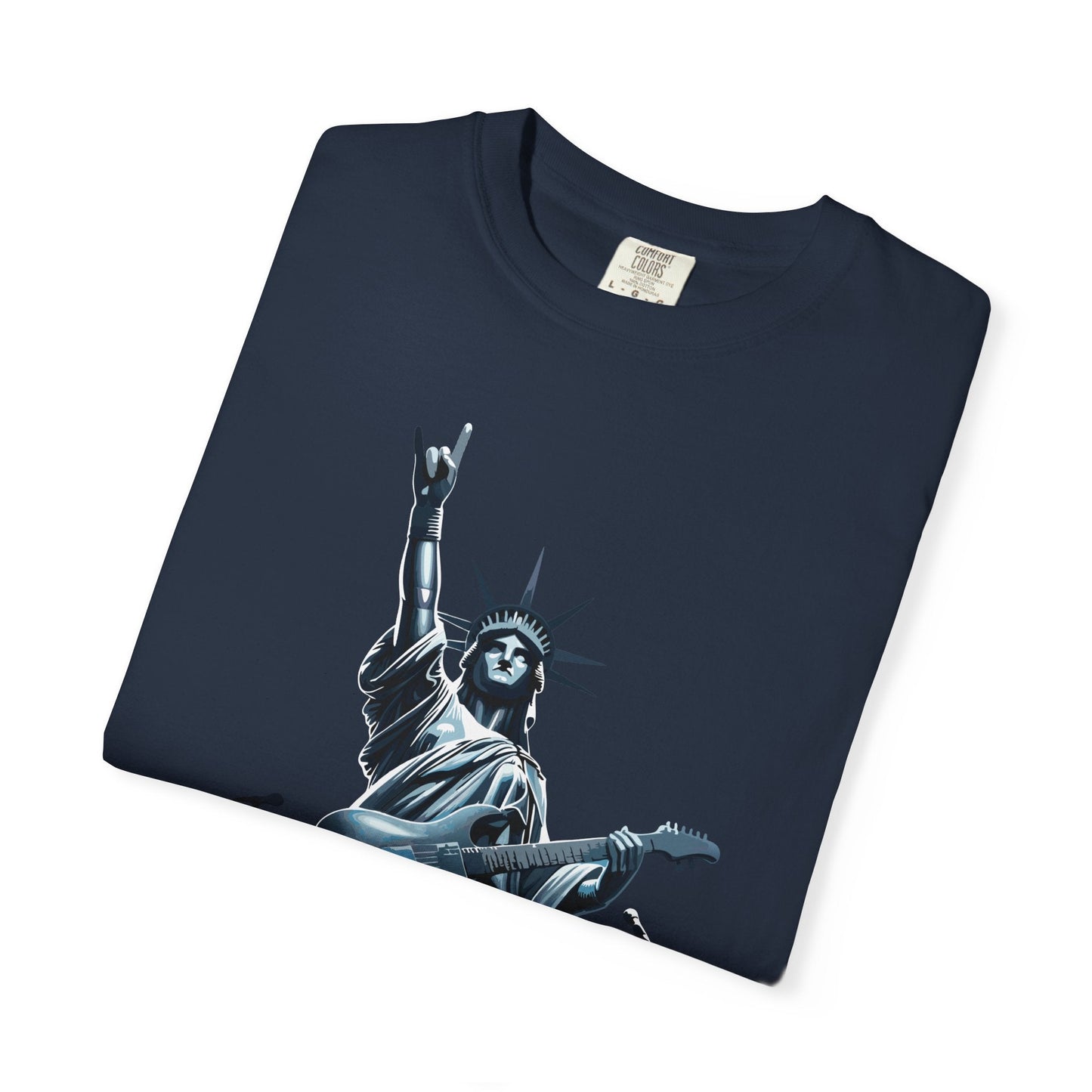 Rockstar statue t-Shirt - Patriotic American rocker freedom design