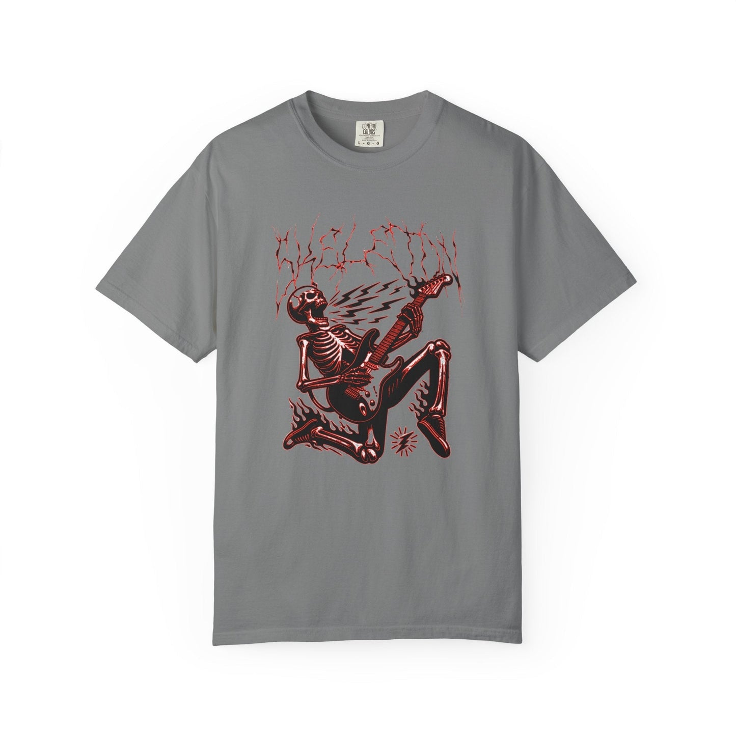 Rose electrified skull t-shirt with rock n roll design
