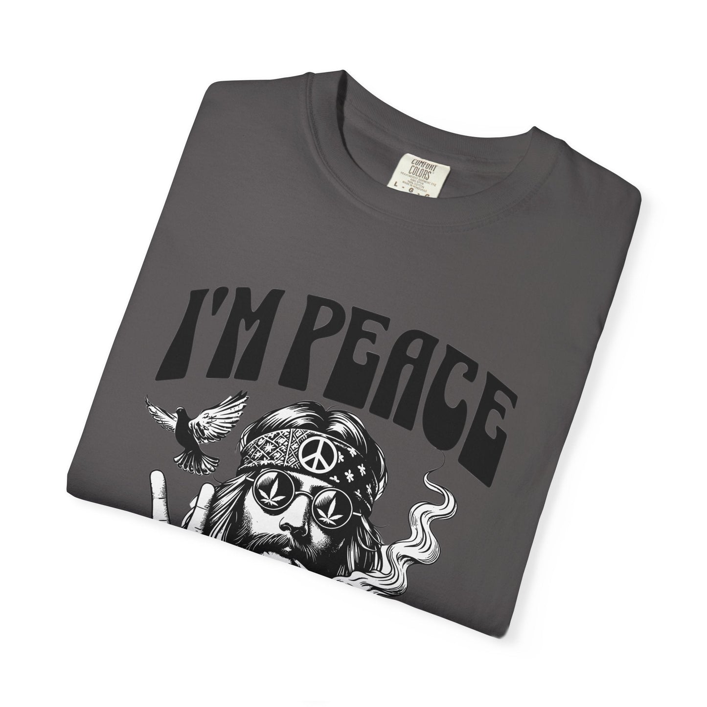 Peaceful hippie Unisex T-shirt with 'I'm at Peace' design 70' vibe
