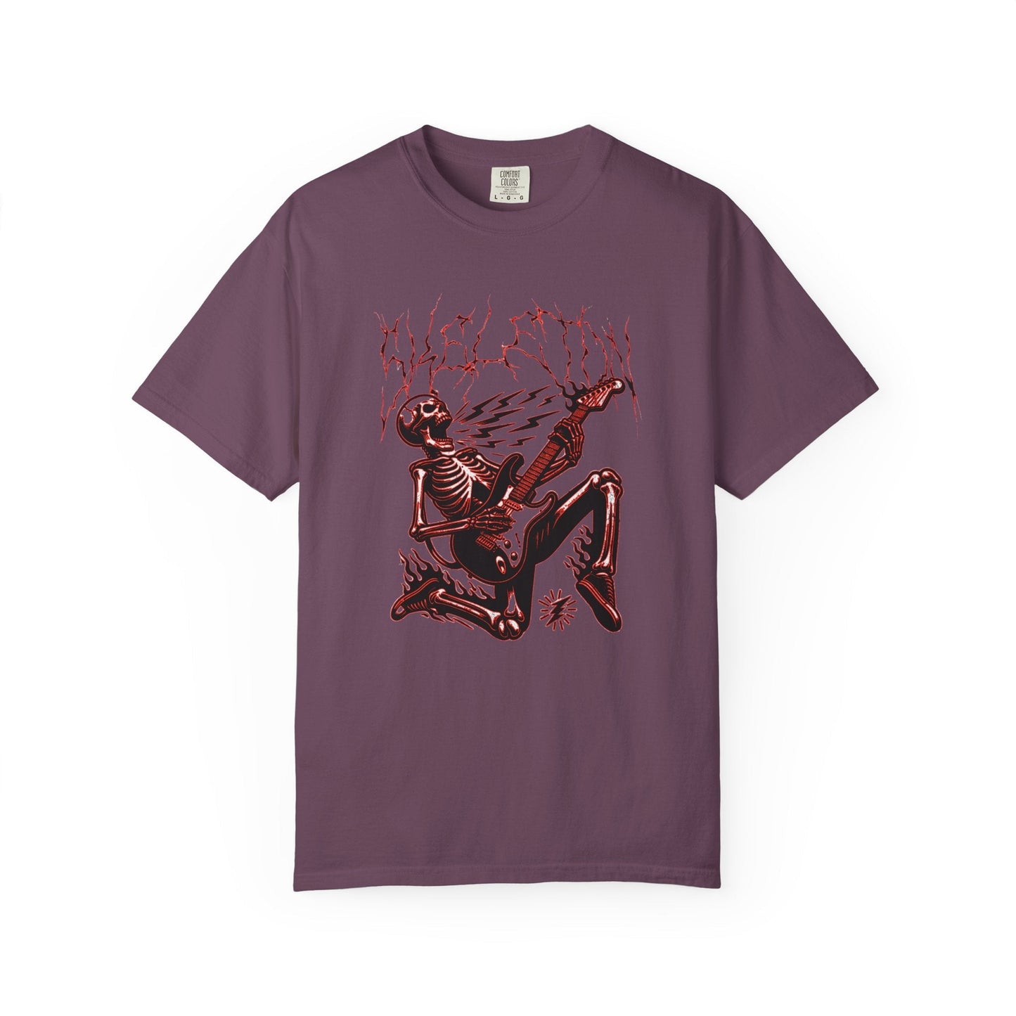Rose electrified skull t-shirt with rock n roll design