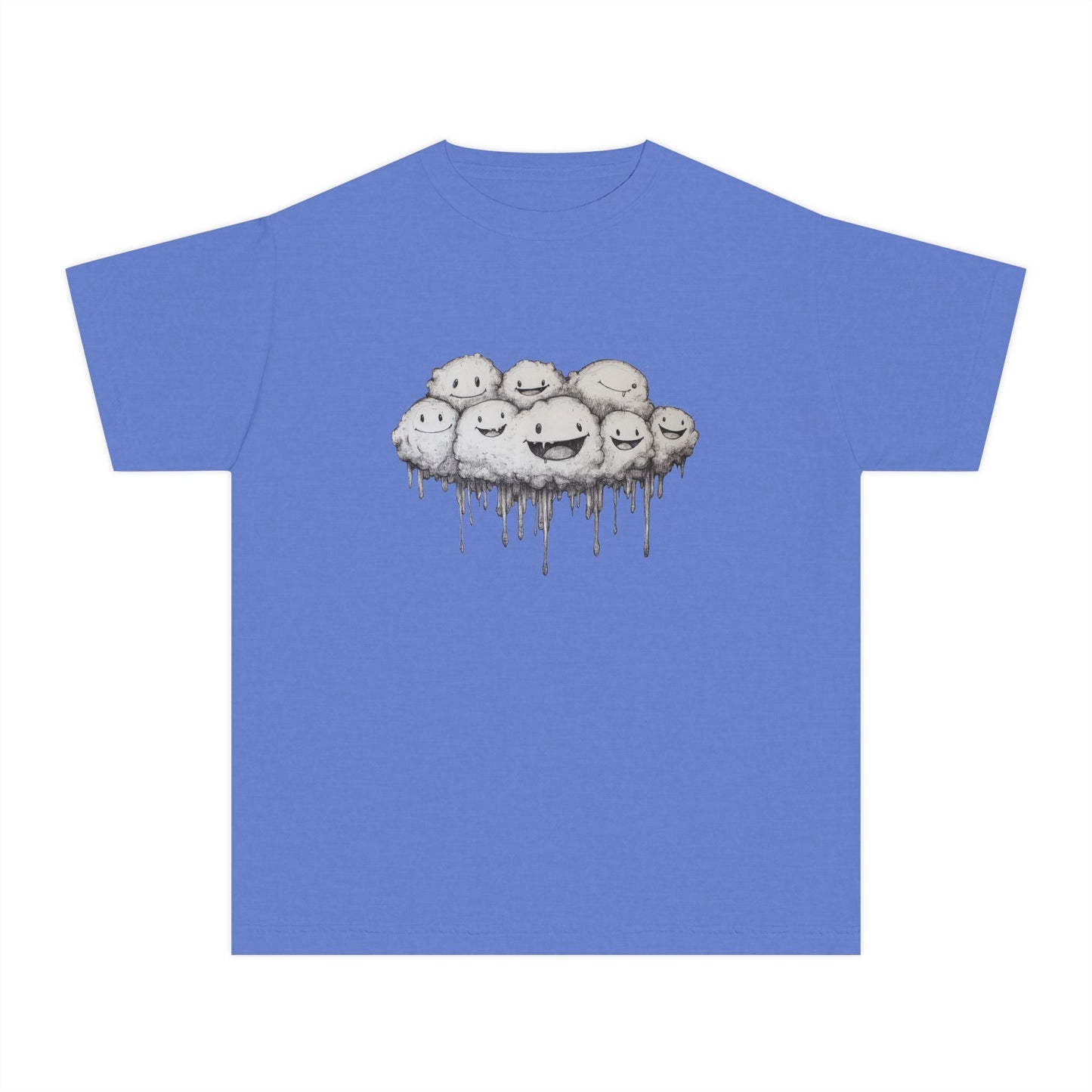 Cartoon cloud youth tee - Adorable maroon t-shirt for kids