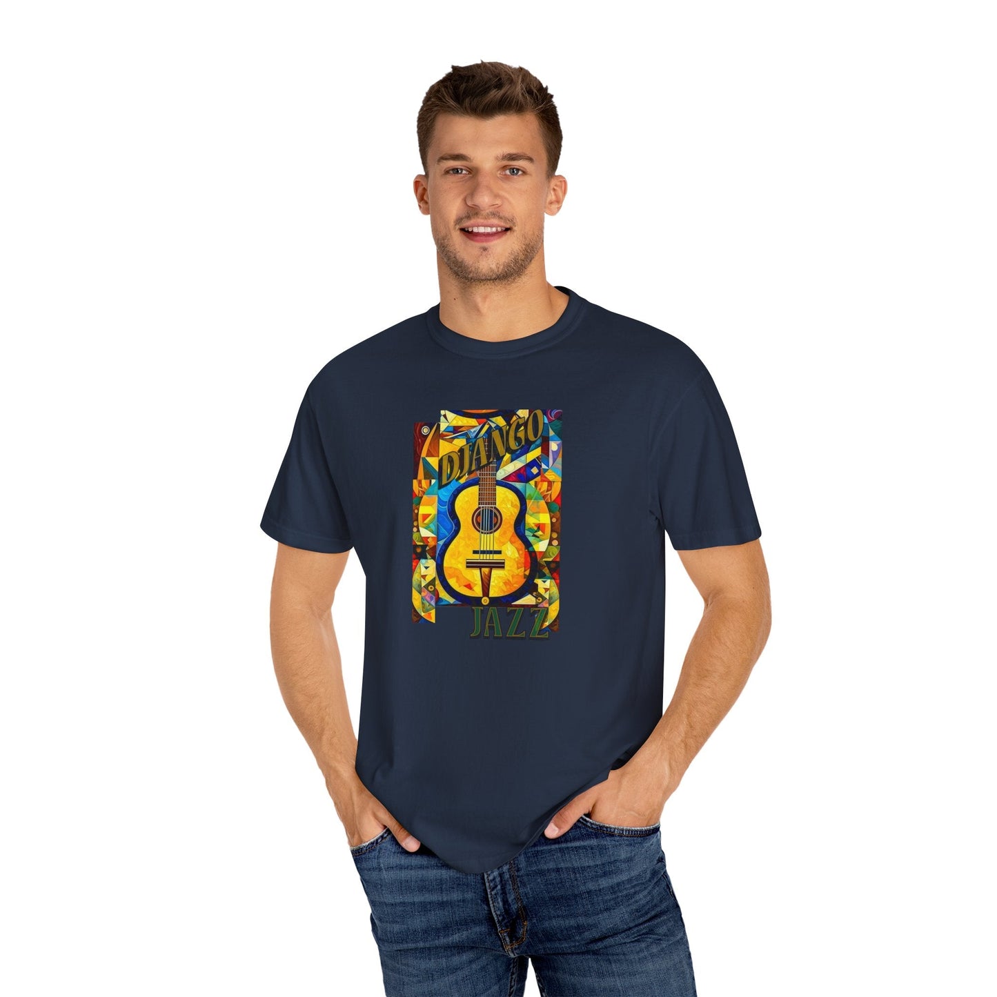 Music theme guitar jazz T-shirt for classic jazz enthusiasts