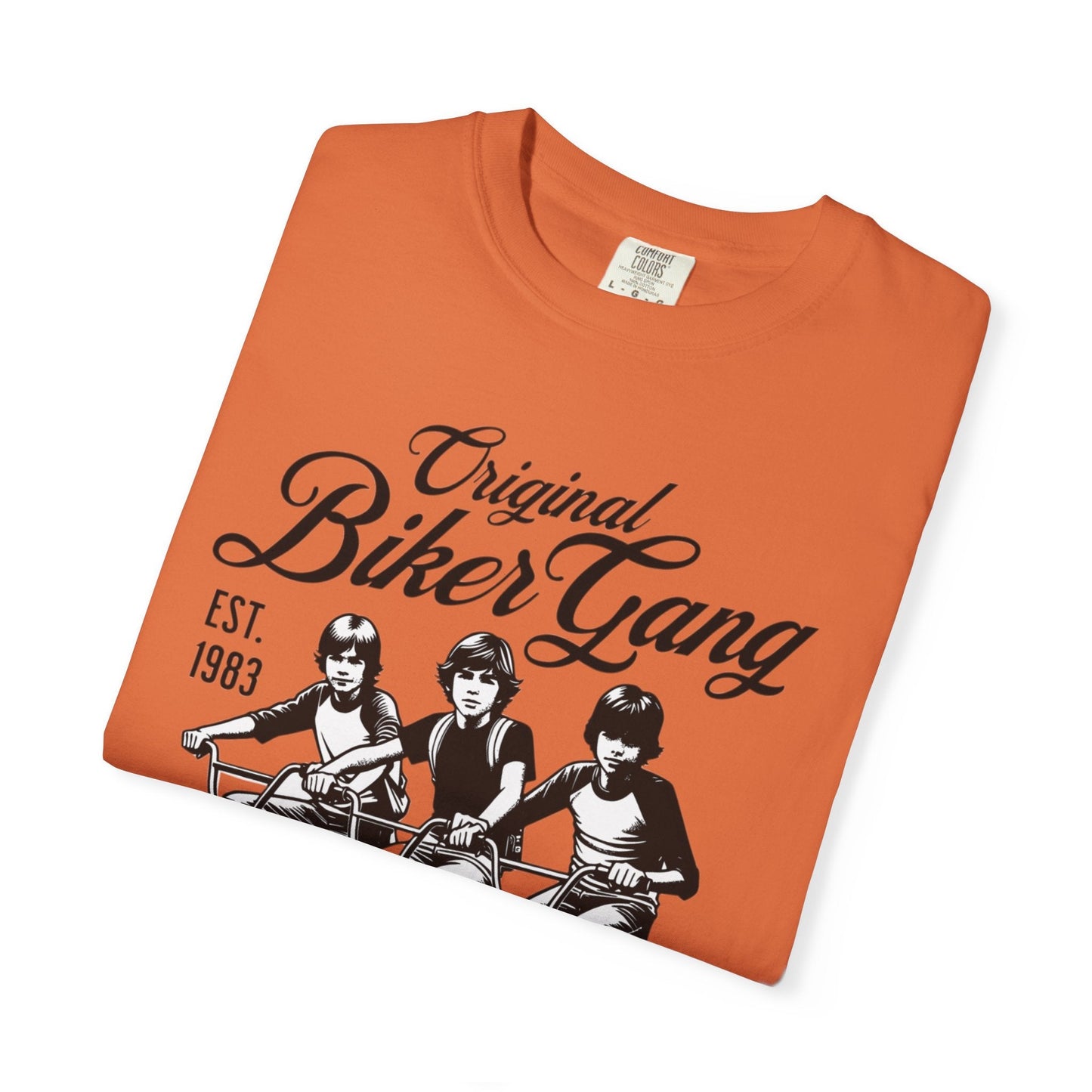 Biker gang t-shirt with vintage bicycle graphic design