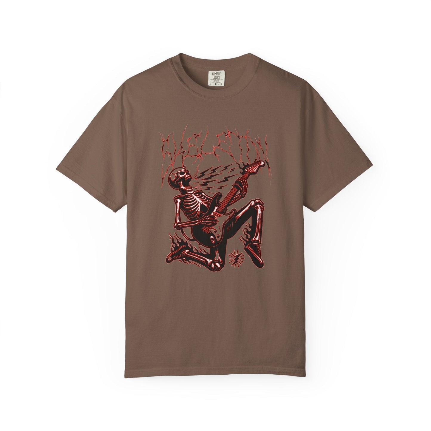 Rose electrified skull t-shirt with rock n roll design