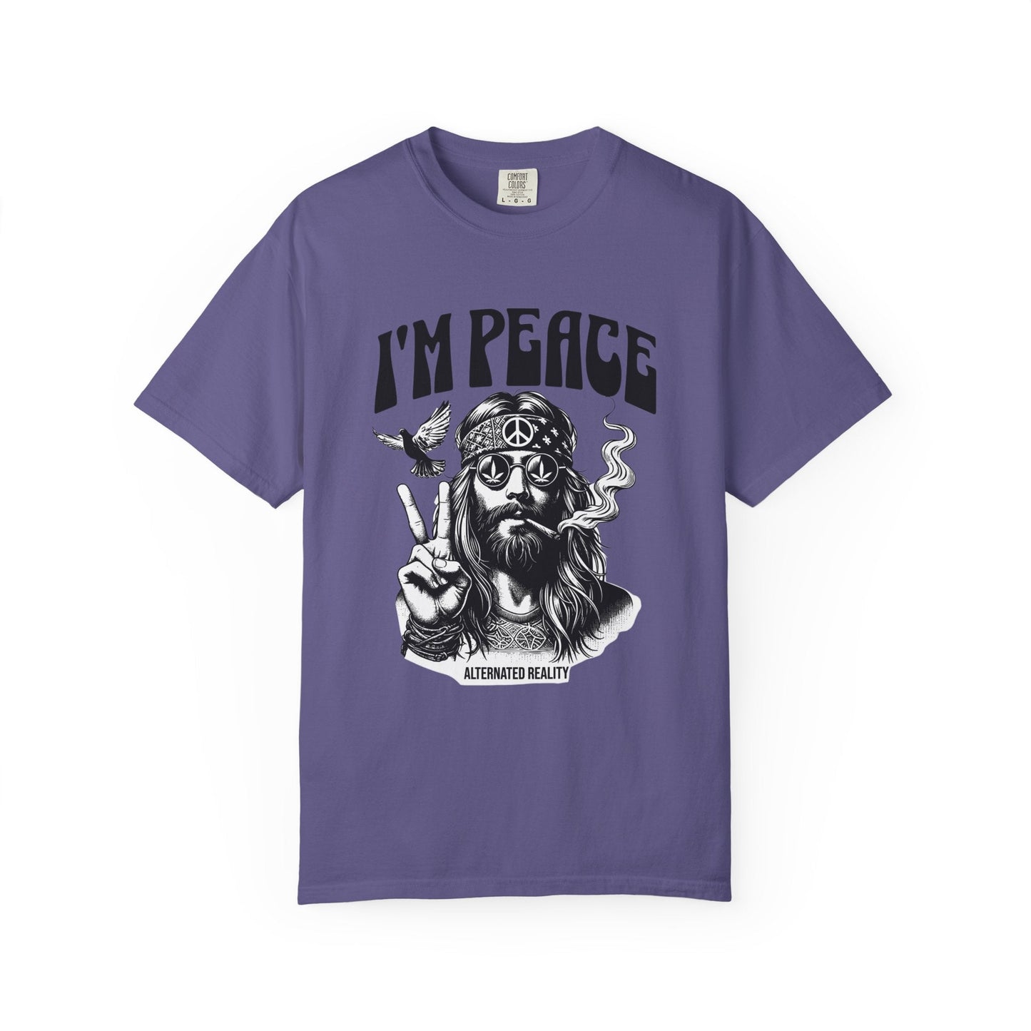 Peaceful hippie Unisex T-shirt with 'I'm at Peace' design 70' vibe