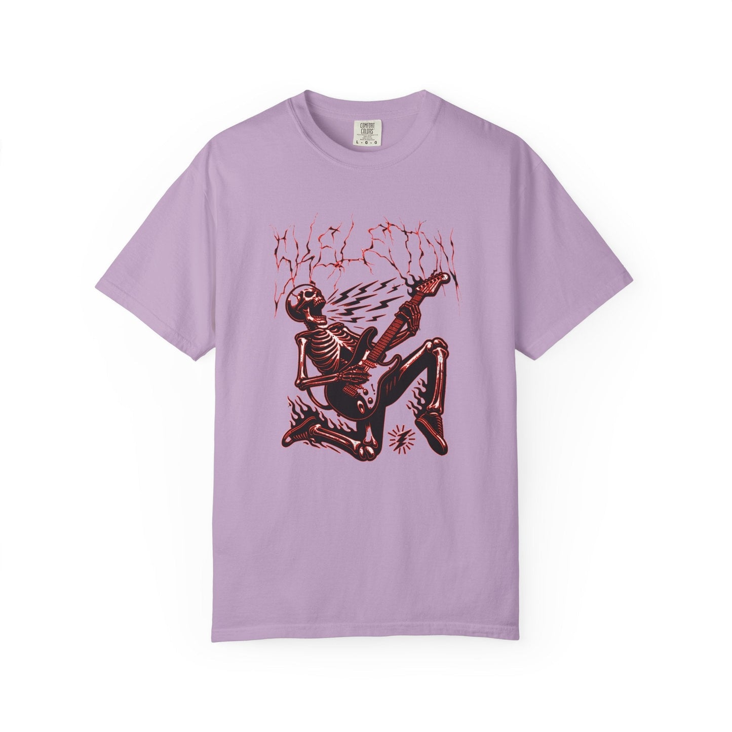 Rose electrified skull t-shirt with rock n roll design