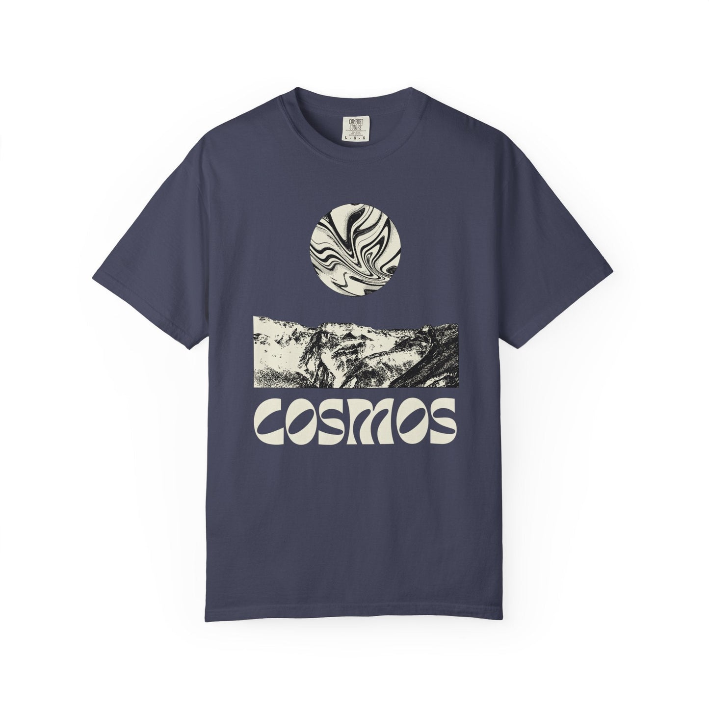 Cosmic earth unisex t-shirt with abstract cool psychedelic design