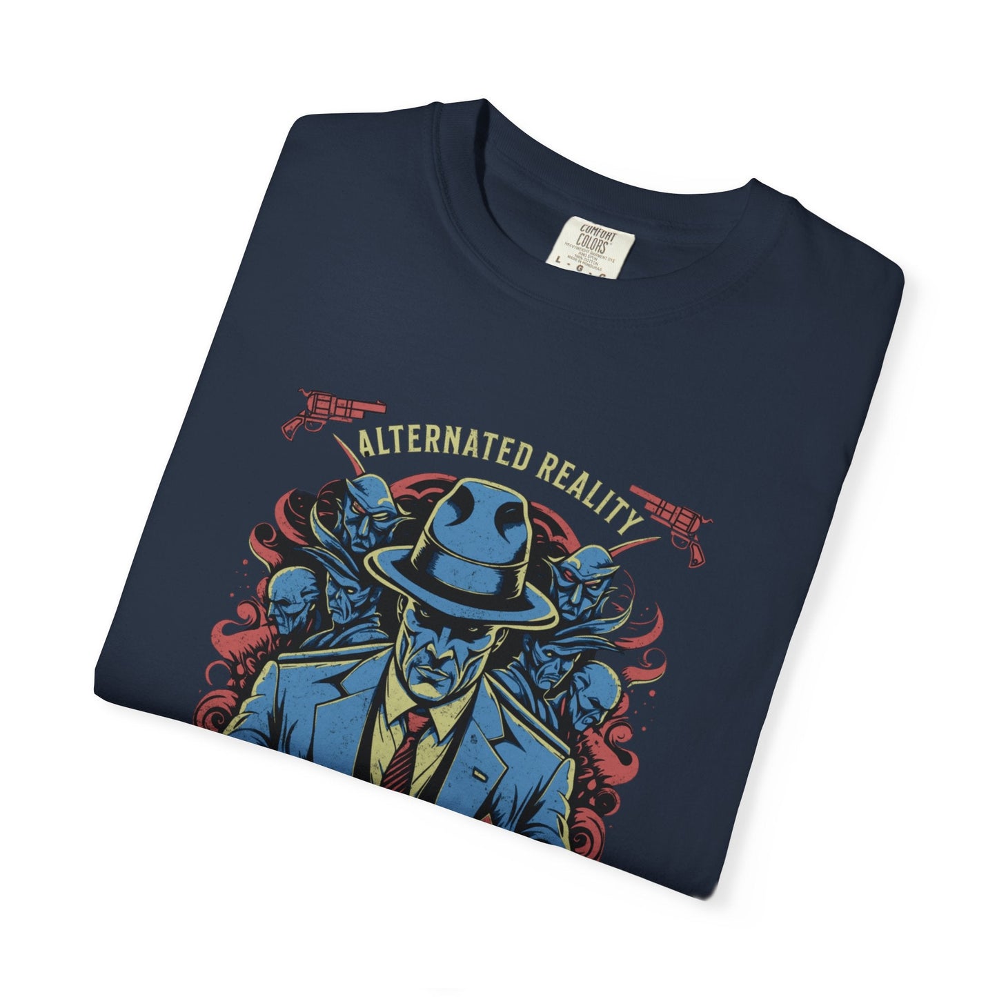 Two pistols design with cool skull & flames- Graphic t-shirt - Comfort