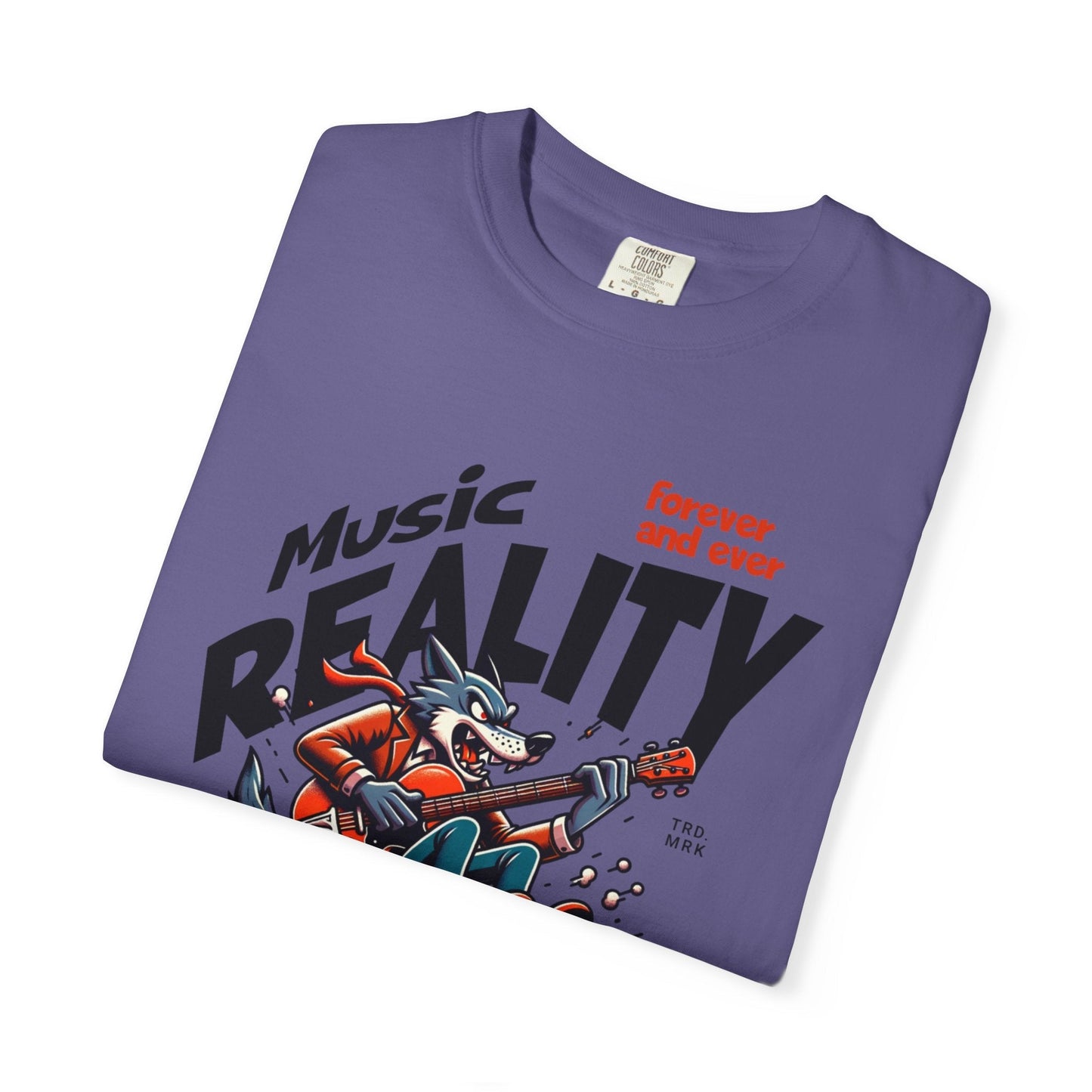 Unisex garment-Dyed t-shirt - Rock wolf retro music design