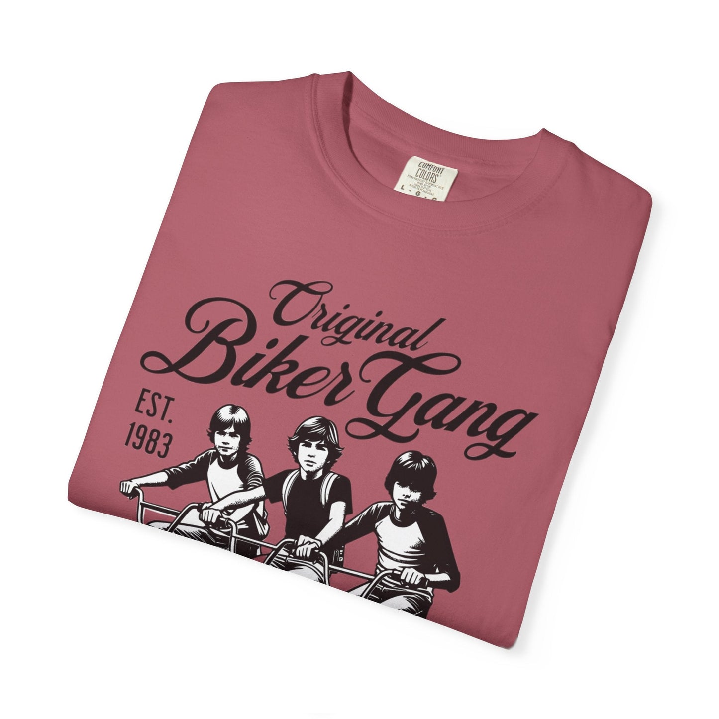 Biker gang t-shirt with vintage bicycle graphic design