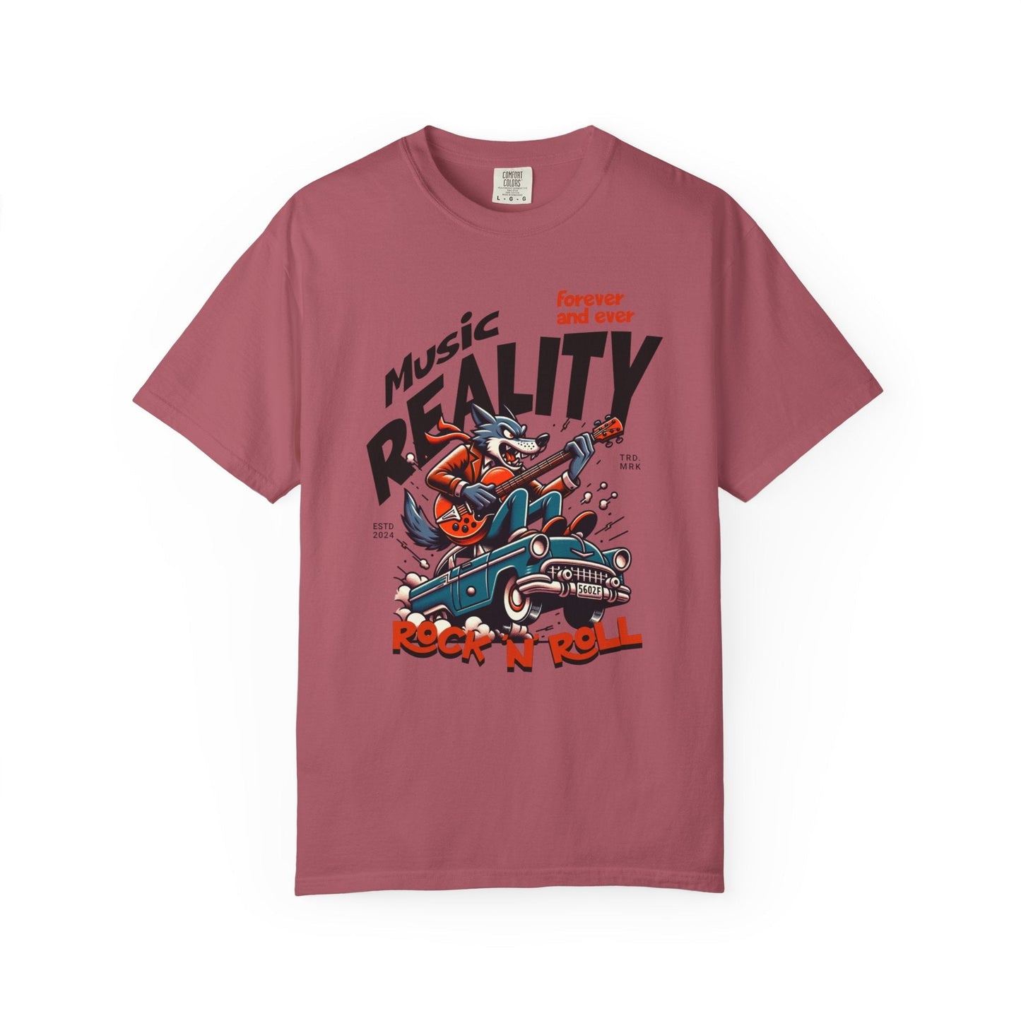 Unisex garment-Dyed t-shirt - Rock wolf retro music design