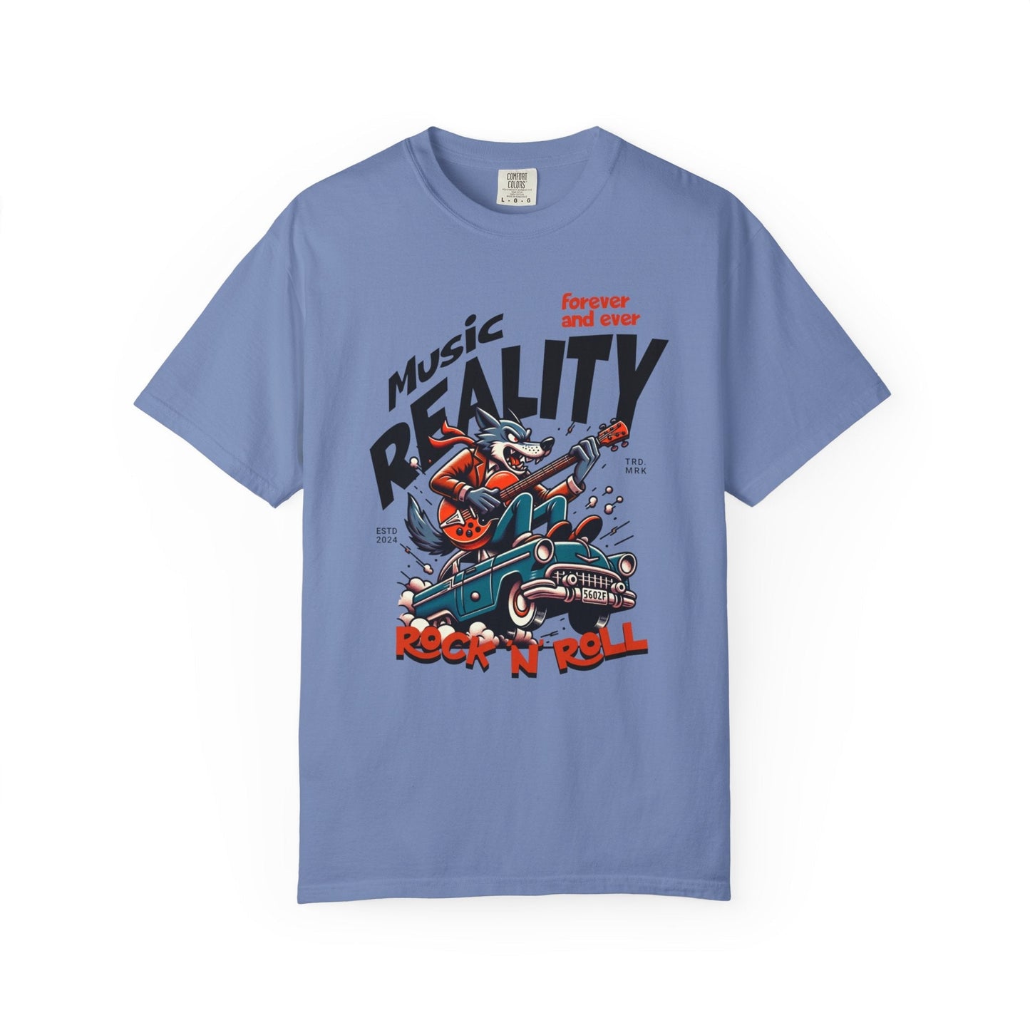 Unisex garment-Dyed t-shirt - Rock wolf retro music design