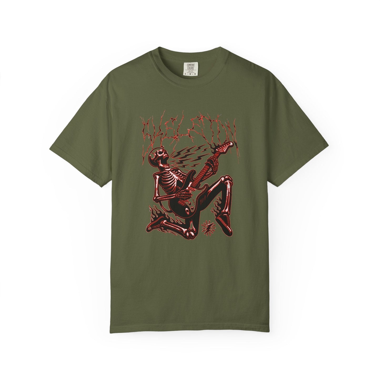 Rose electrified skull t-shirt with rock n roll design