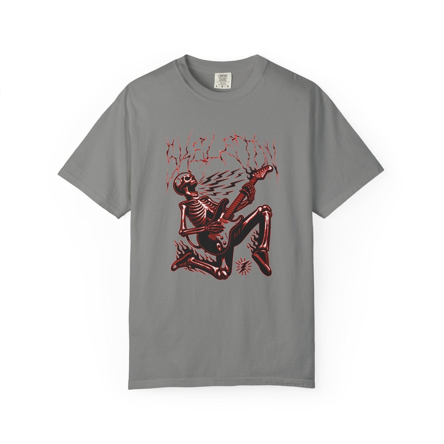 Rose electrified skull t-shirt with rock n roll design