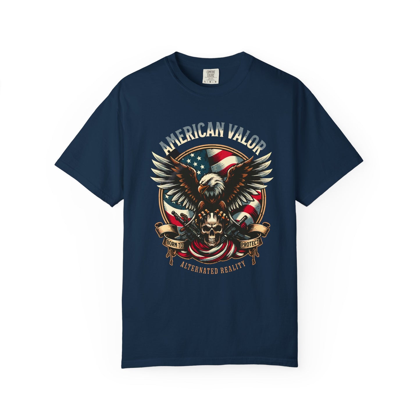 American valor t-shirt - Patriotic eagle and skull design for men & women