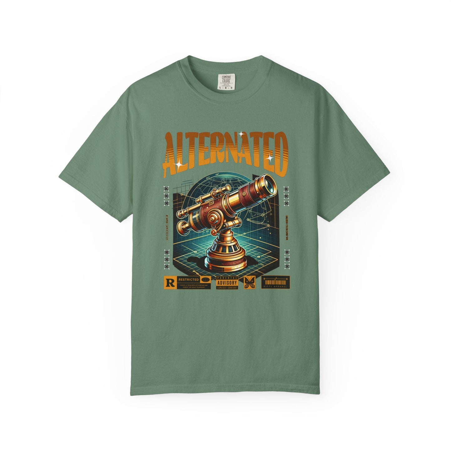 Vintage Sci-Fi T-shirt - telescope graphic for space lovers & admirers