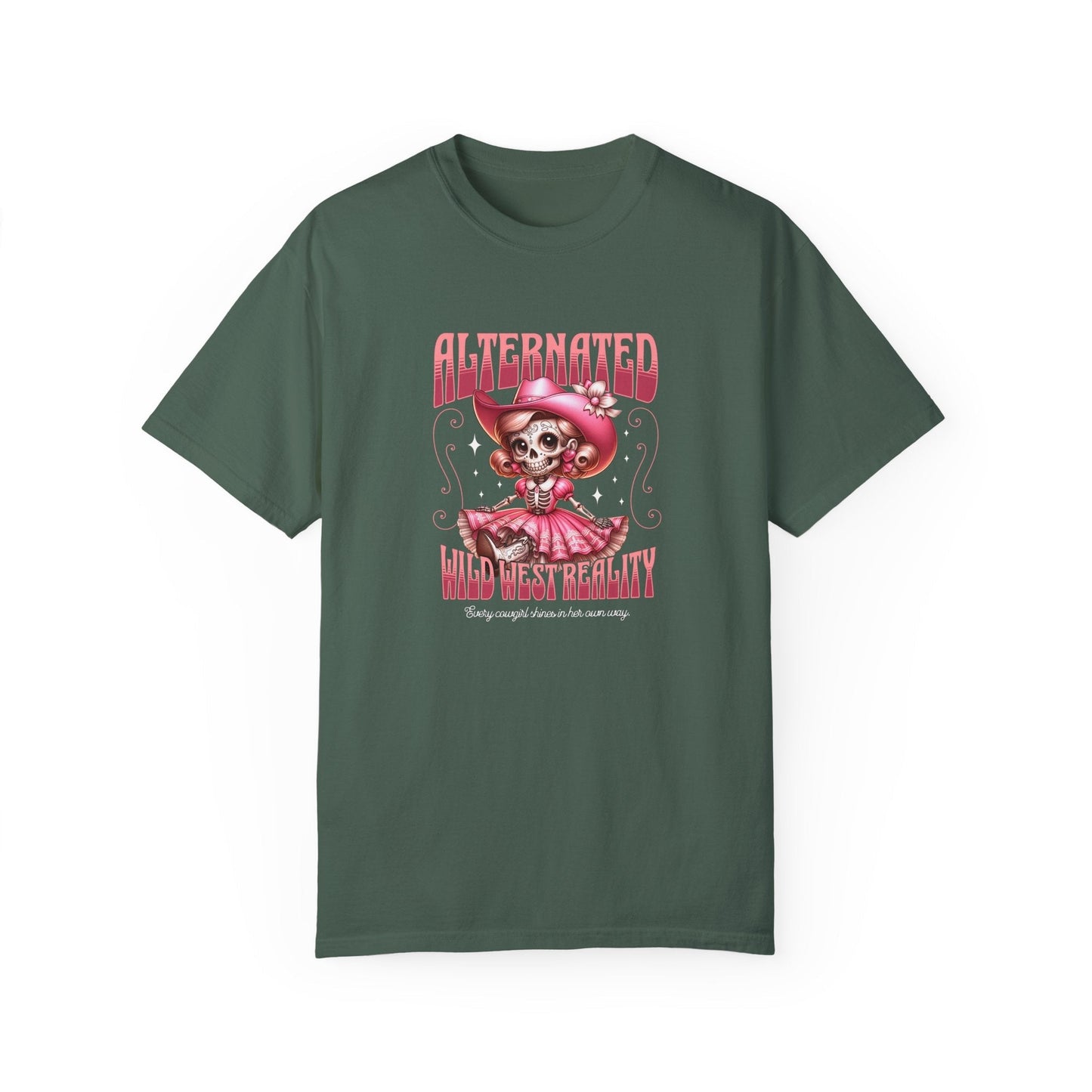 Cowgirl skull t-shirt - bold western style unisex garment