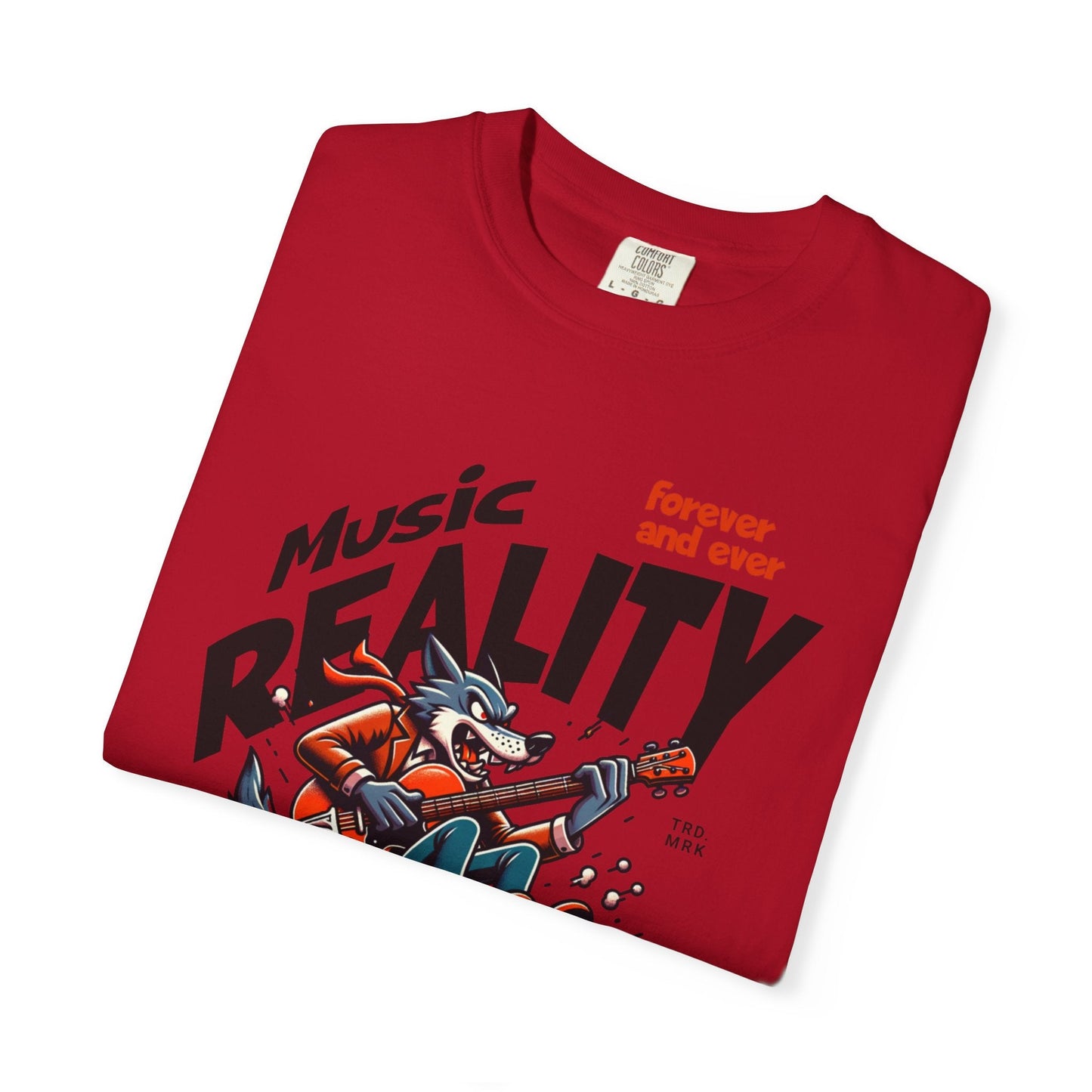 Unisex garment-Dyed t-shirt - Rock wolf retro music design