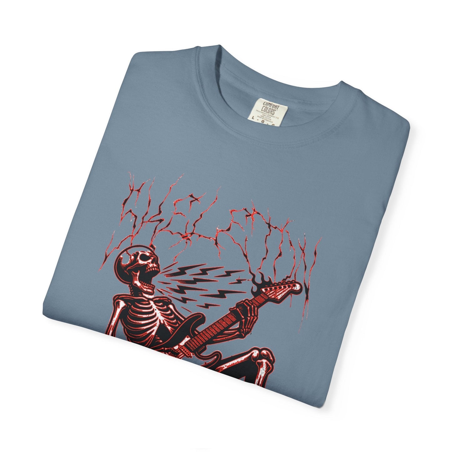 Rose electrified skull t-shirt with rock n roll design