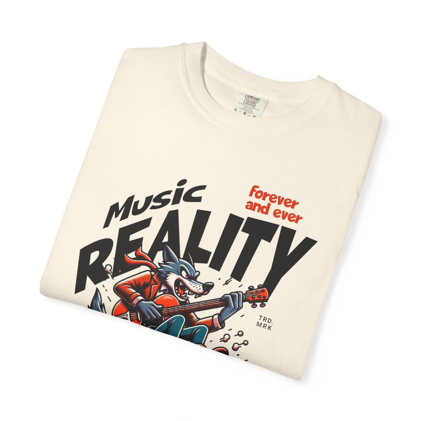 Unisex garment-Dyed t-shirt - Rock wolf retro music design