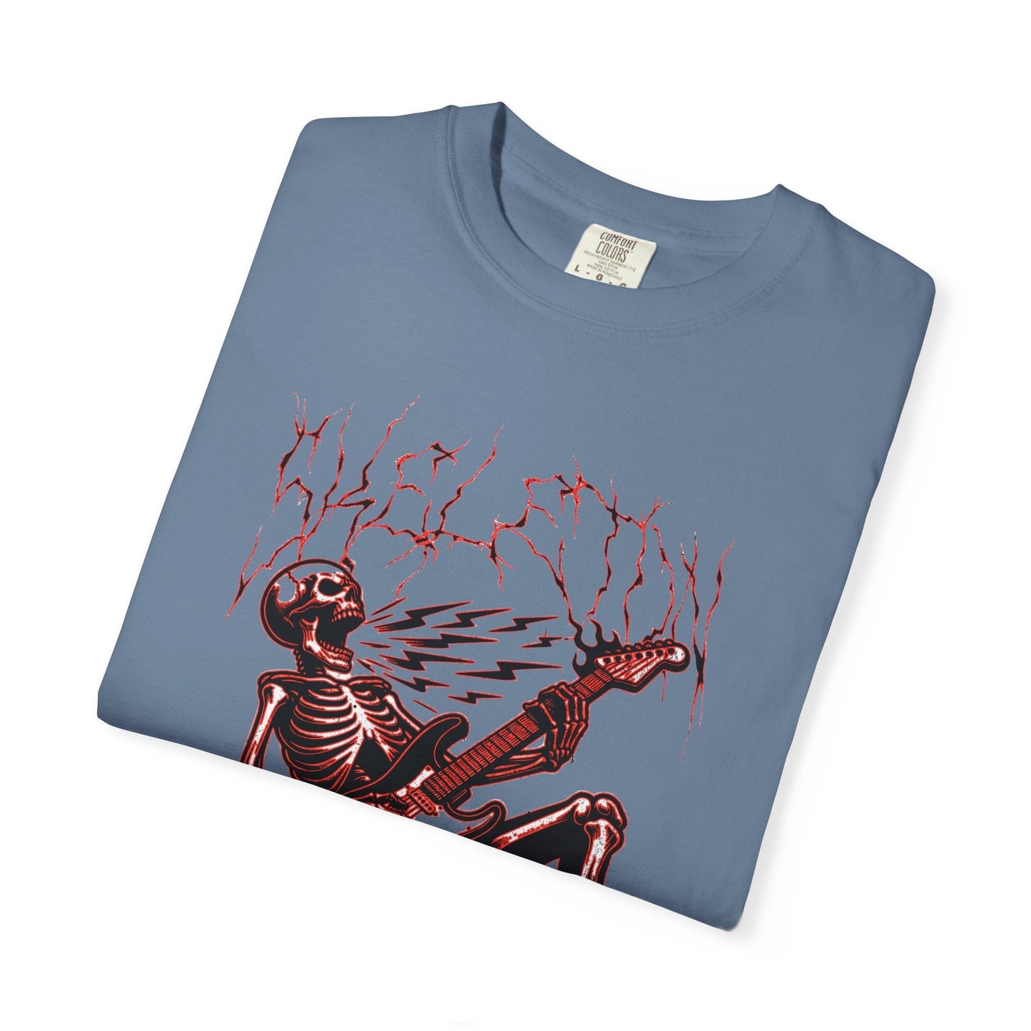 Rose electrified skull t-shirt with rock n roll design