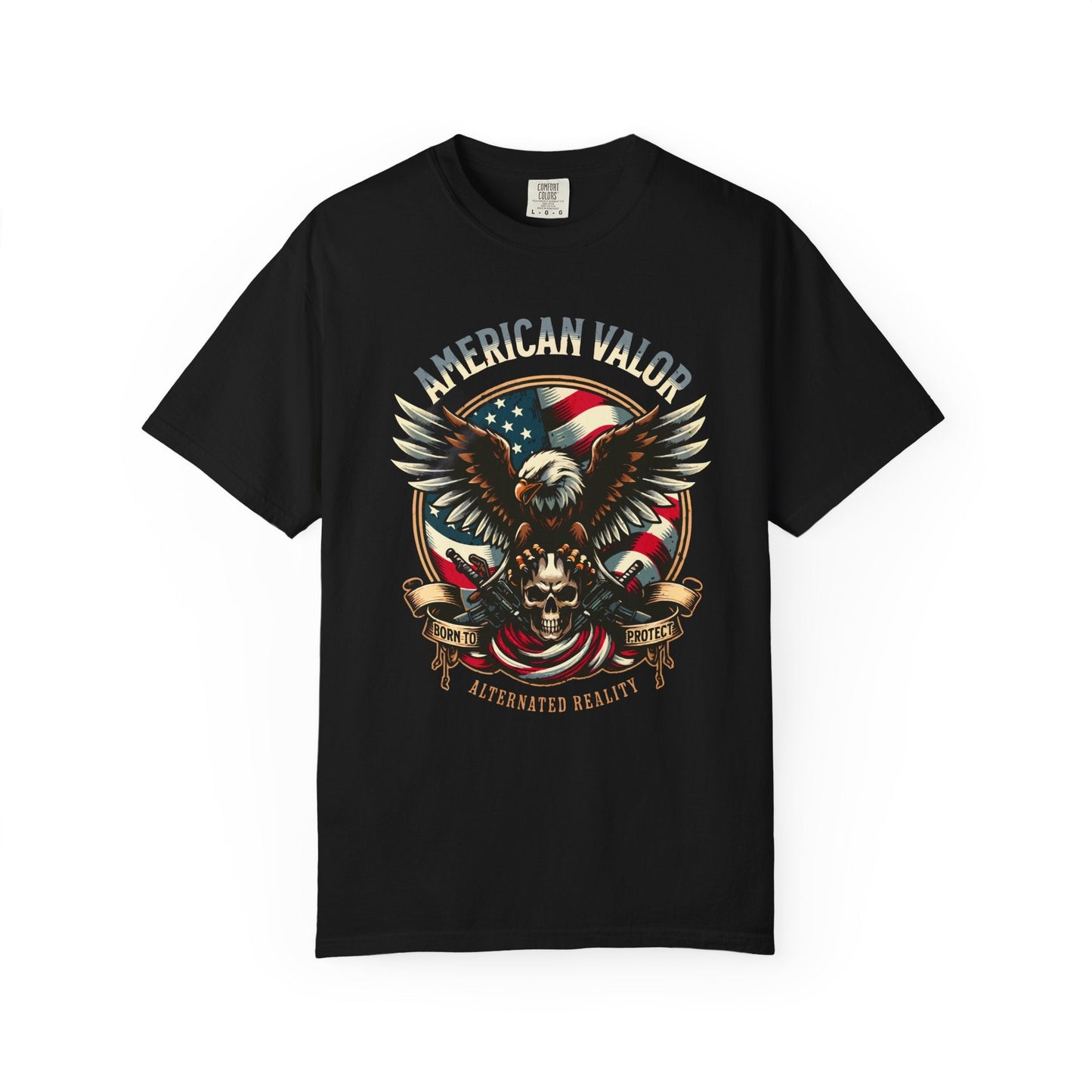 American valor t-shirt - Patriotic eagle and skull design for men & women
