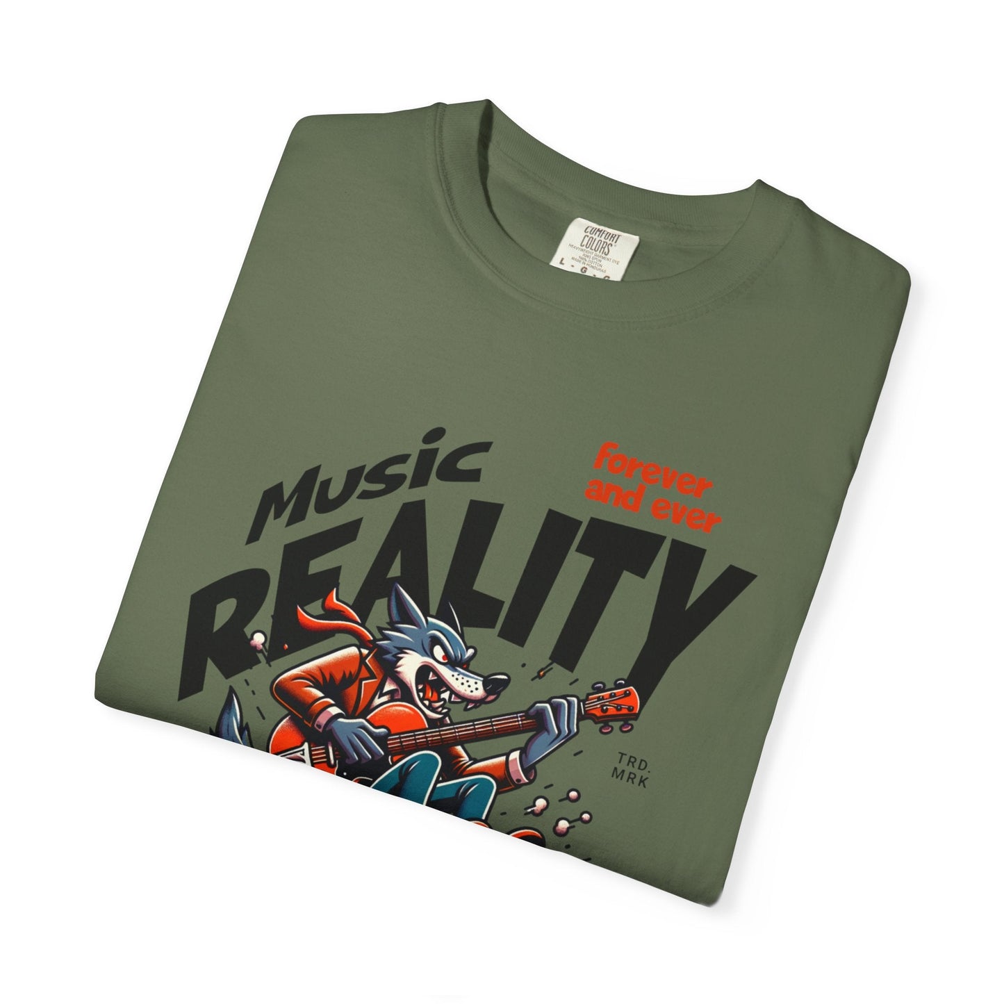 Unisex garment-Dyed t-shirt - Rock wolf retro music design