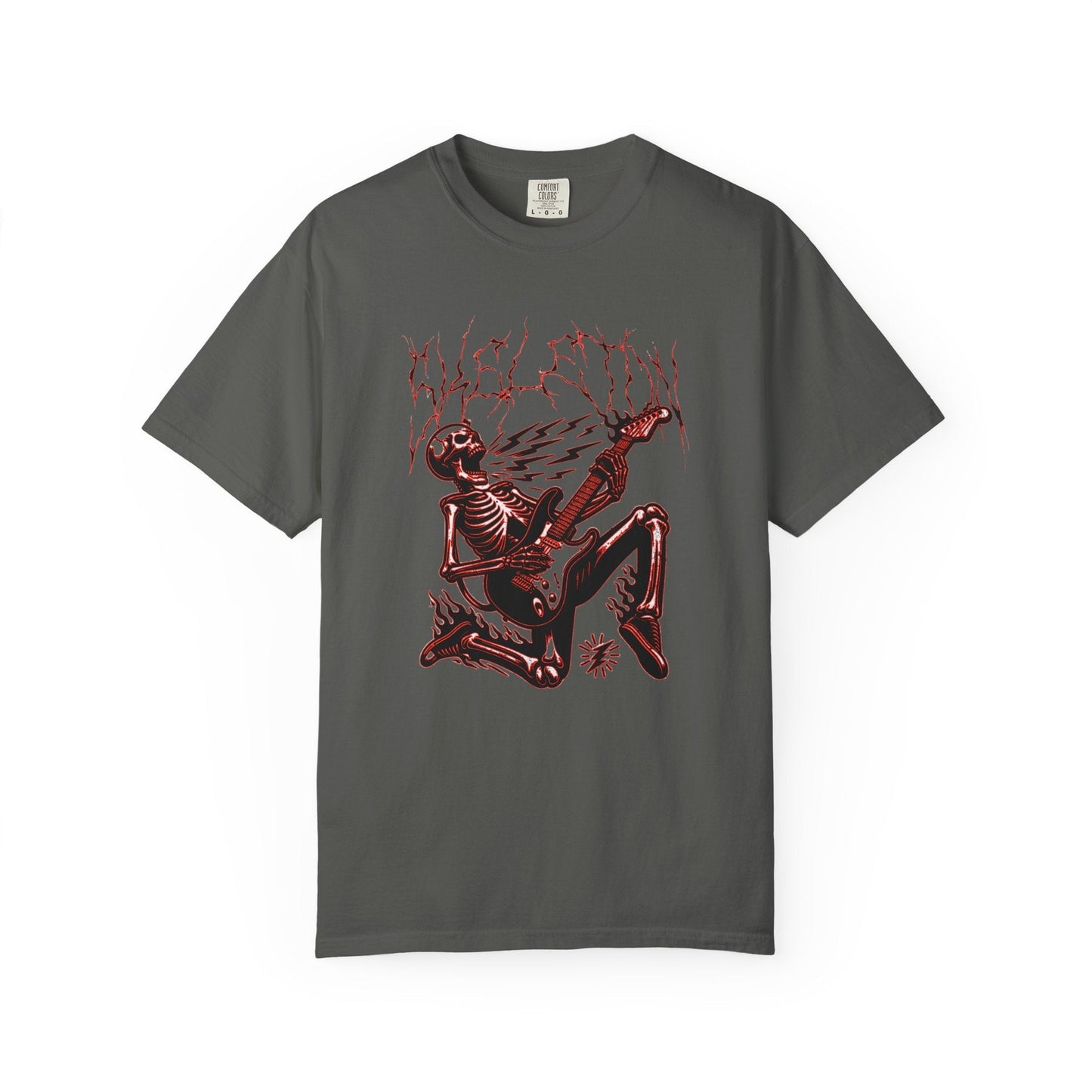 Rose electrified skull t-shirt with rock n roll design